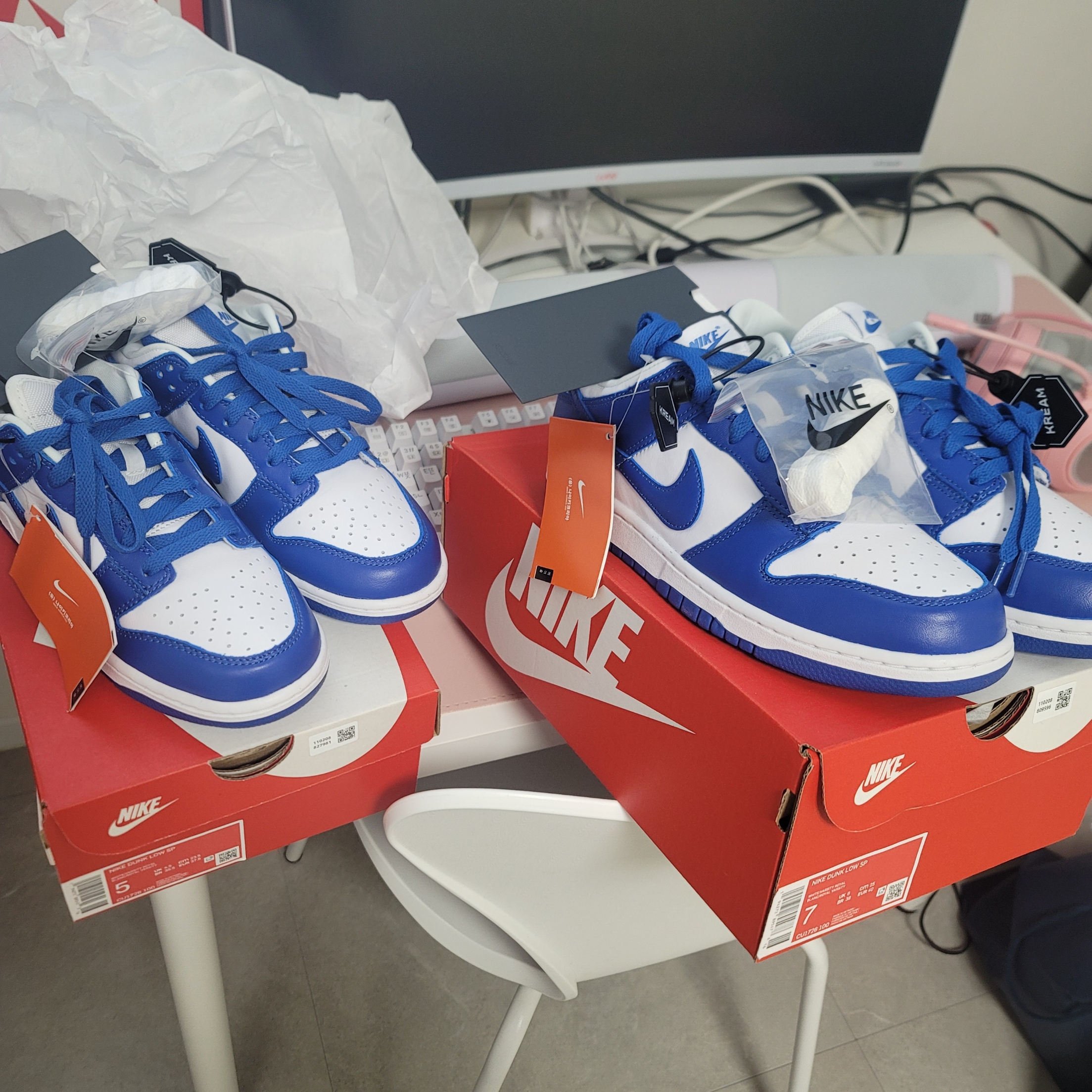 Nike Dunk Low SP Kentucky 2022, Jordan 1 Low SE Concord 착용 스타일 - 2