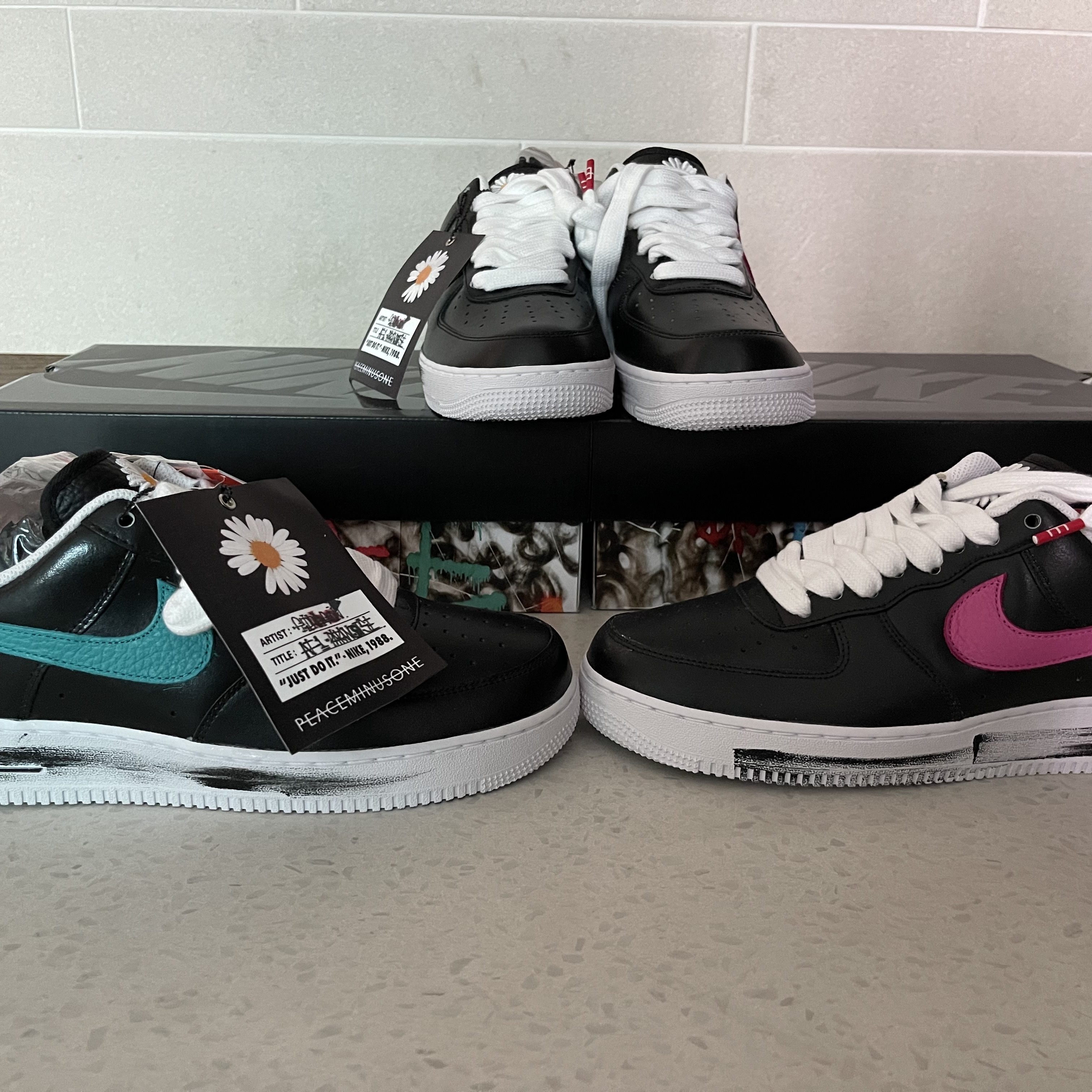Nike x Peaceminusone Air Force 1 Low Para-Noise 3.0 Black and Multicolor 착용 스타일 - 2