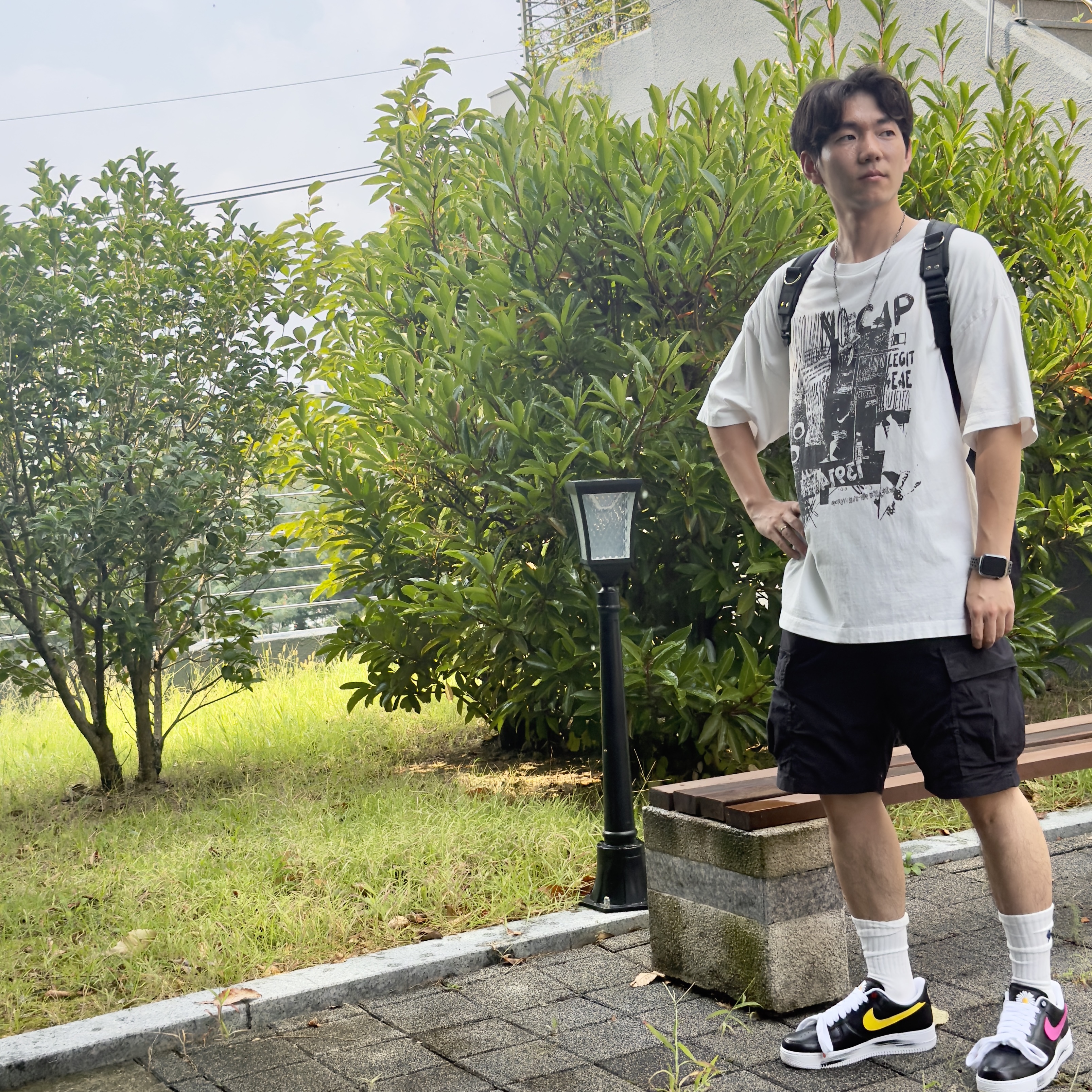 Nike x Peaceminusone Air Force 1 Low Para-Noise 3.0 Black and Multicolor 착용 스타일 - 1