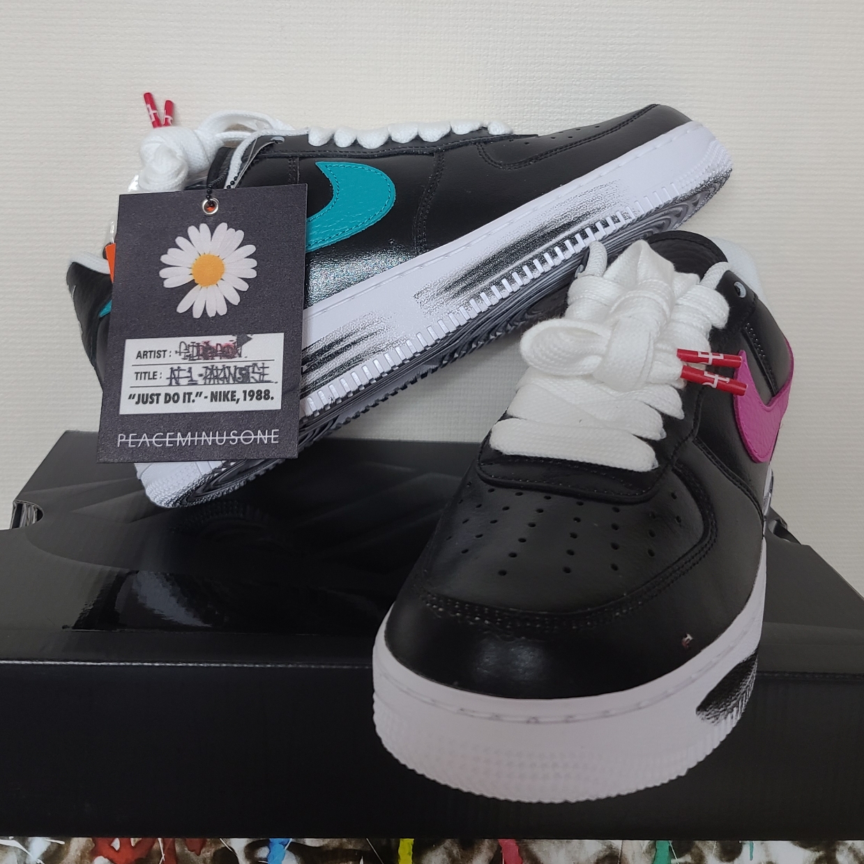Nike x Peaceminusone Air Force 1 Low Para-Noise 3.0 Black and Multicolor 착용 스타일 - 3