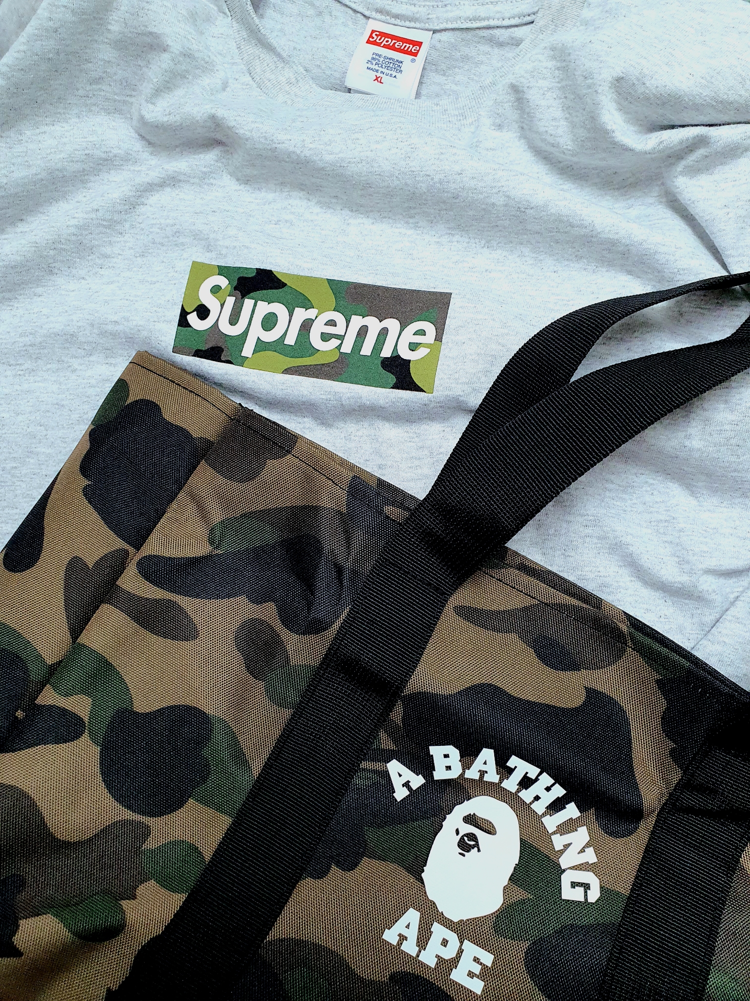 Supreme Box Logo T-Shirt Ash Grey - 23FW 착용 스타일