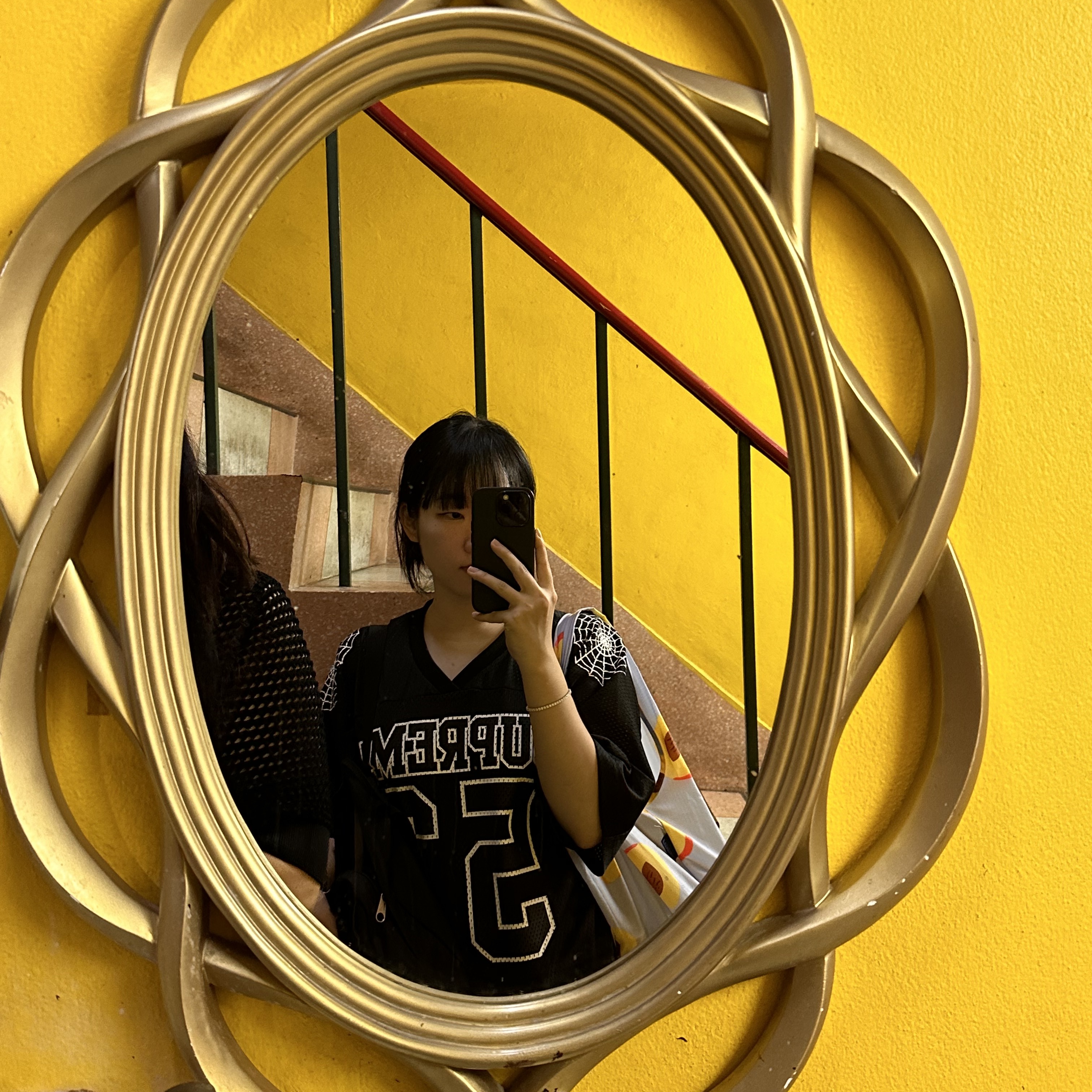 Supreme Spiderweb Football Jersey Black - 24SS 착용 스타일