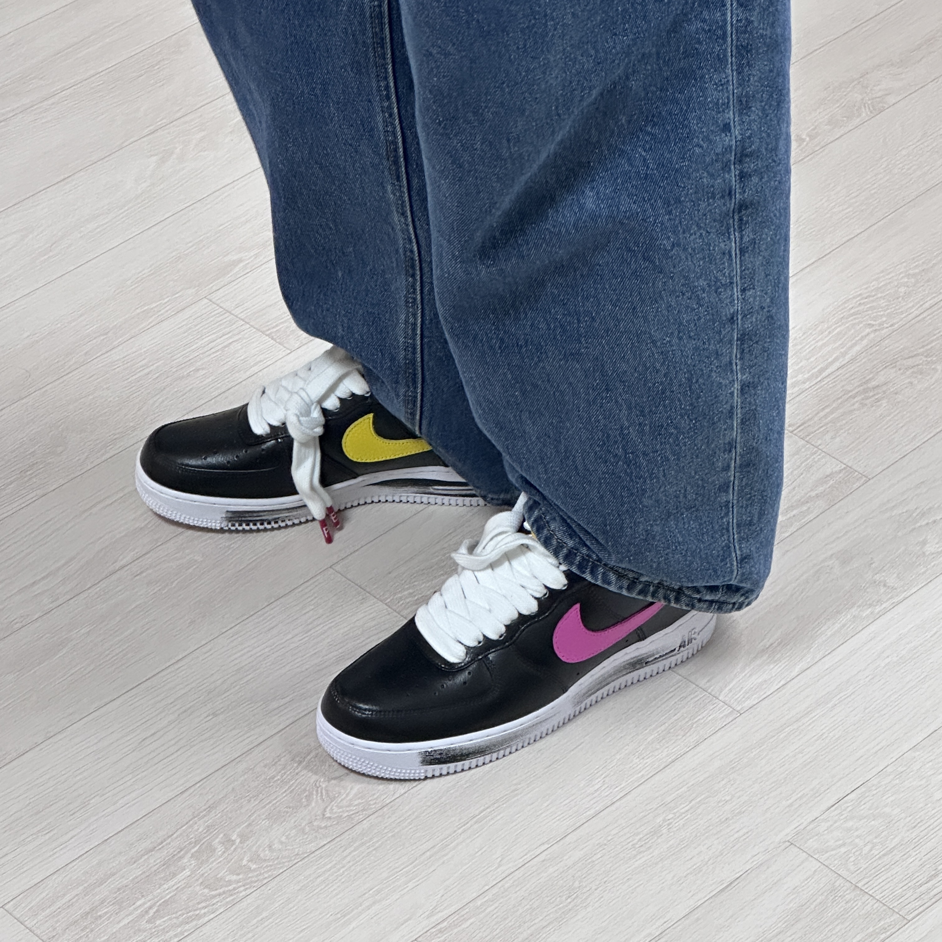 Nike x Peaceminusone Air Force 1 Low Para-Noise 3.0 Black and Multicolor 착용 스타일 - 2