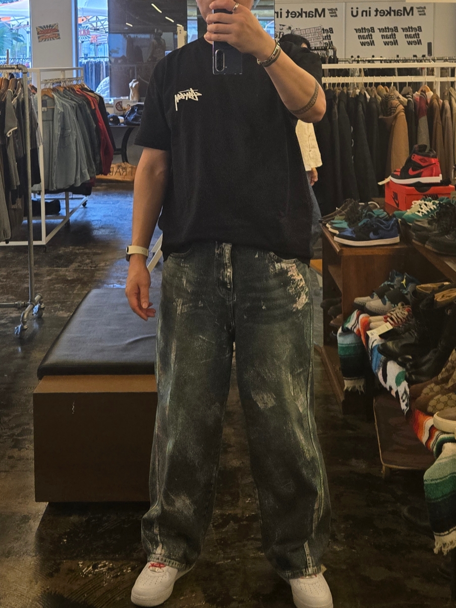 The Greatest Aurora Denim Pants, Nike x Supreme Air Force 1 Low White 착용 스타일 - 2