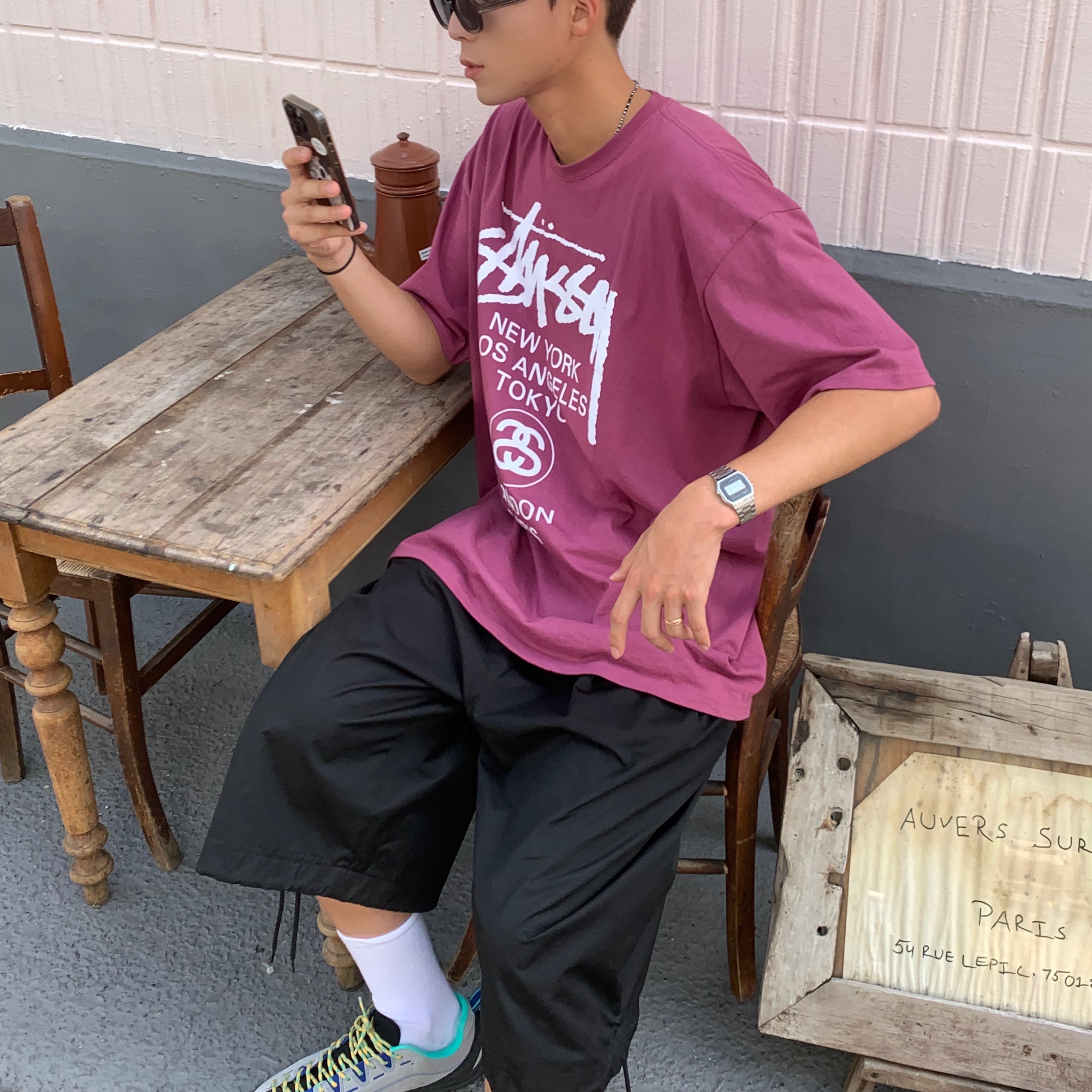 Keen Men Jasper Brindle Orion Blue, Stussy World Tour T-Shirt Berry 2024 착용 스타일 - 1