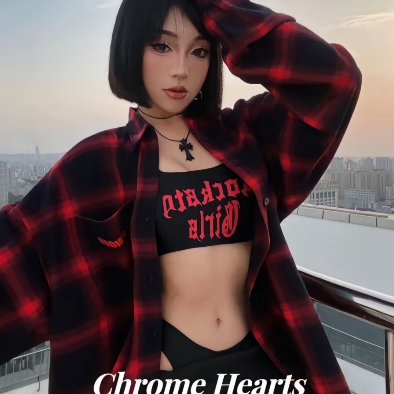 Chrome Hearts Silichrome CH Cross Pendant Black 2022/2023/2025 착용 스타일