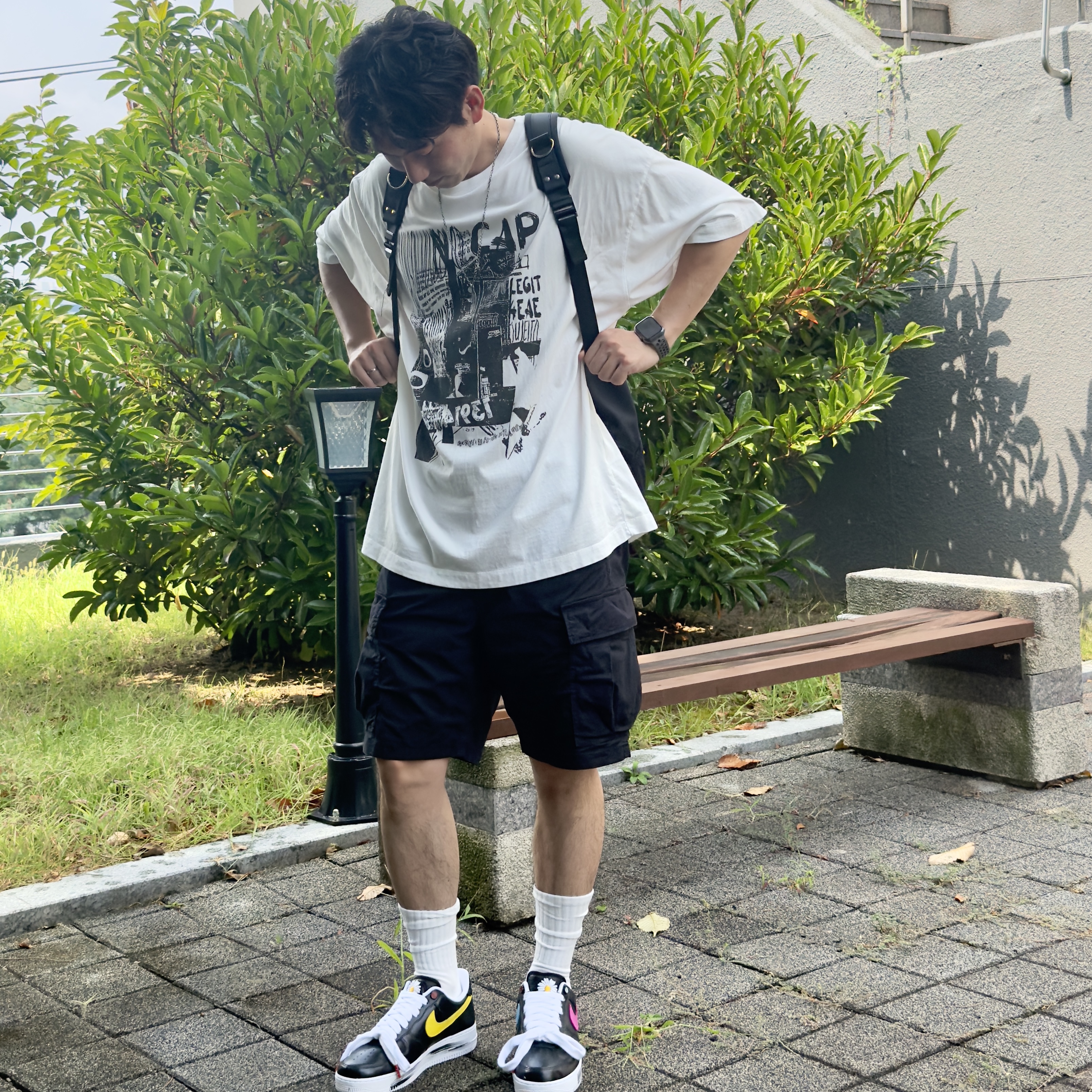Nike x Peaceminusone Air Force 1 Low Para-Noise 3.0 Black and Multicolor 착용 스타일 - 2