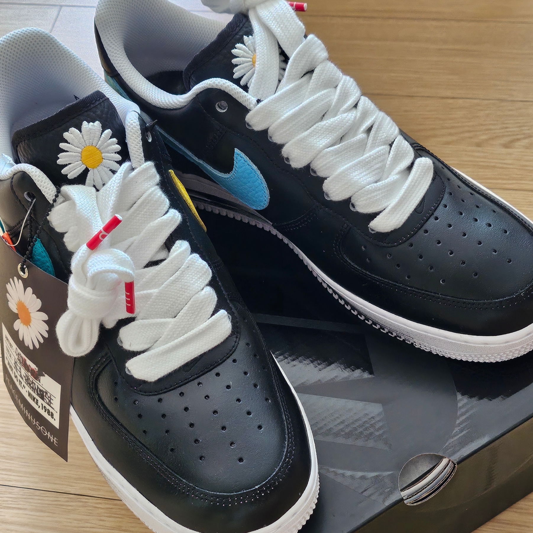 Nike x Peaceminusone Air Force 1 Low Para-Noise 3.0 Black and Multicolor 착용 스타일