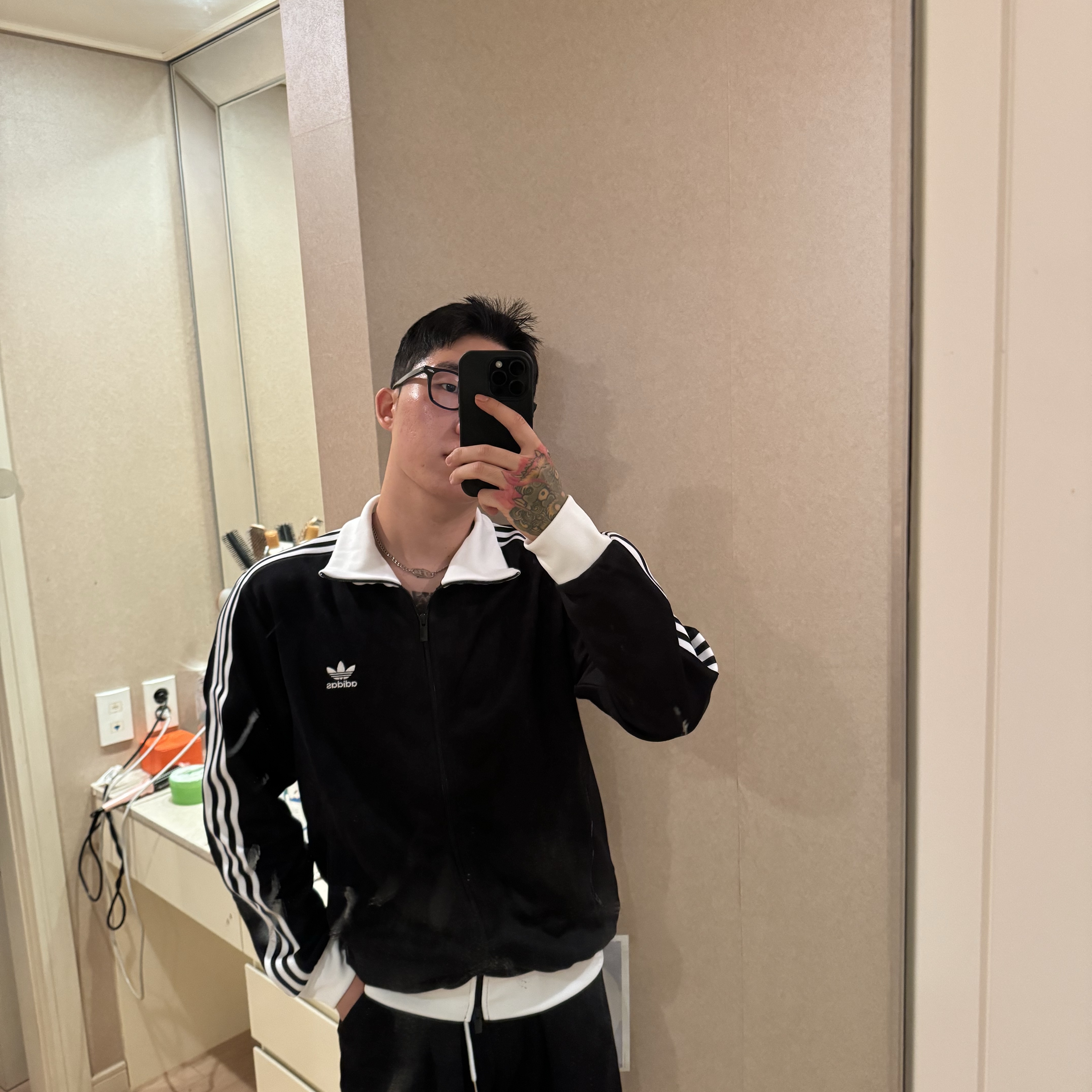 Adidas Adicolor Classics Beckenbauer Track Jacket Black - KR Sizing 착용 스타일