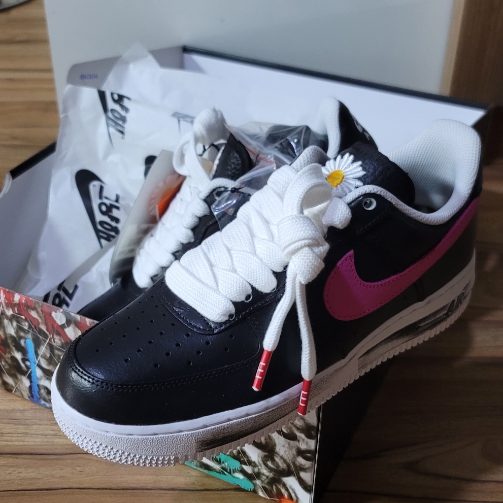Nike x Peaceminusone Air Force 1 Low Para-Noise 3.0 Black and Multicolor 착용 스타일 - 2