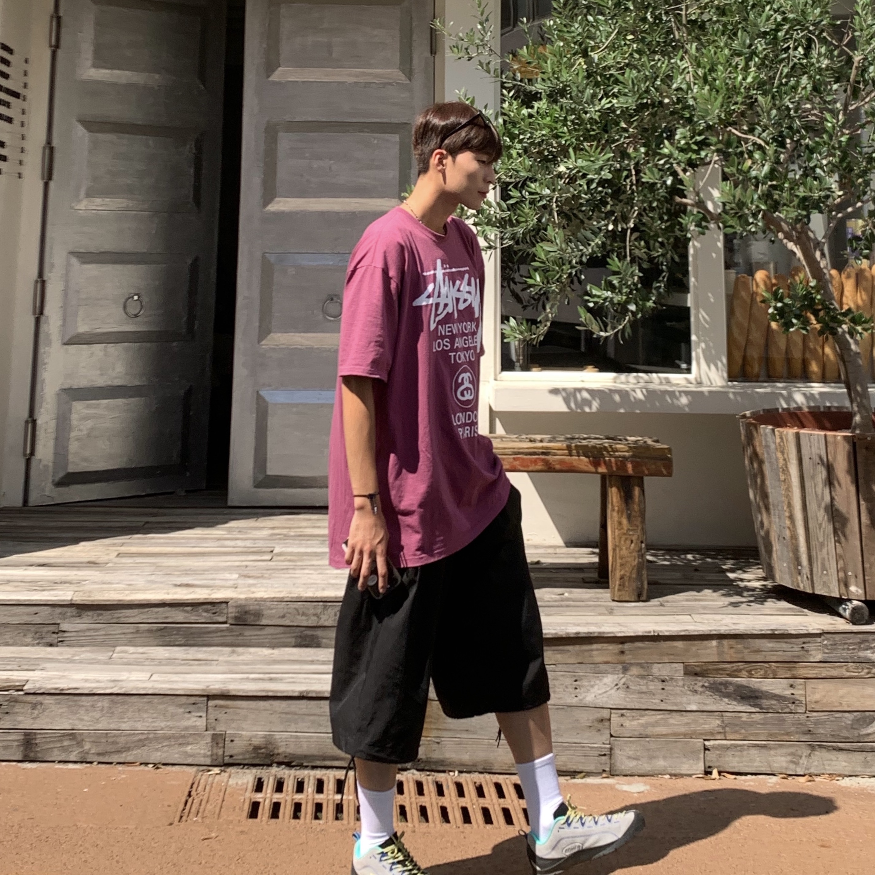 Keen Men Jasper Brindle Orion Blue, Stussy World Tour T-Shirt Berry 2024 착용 스타일 - 2