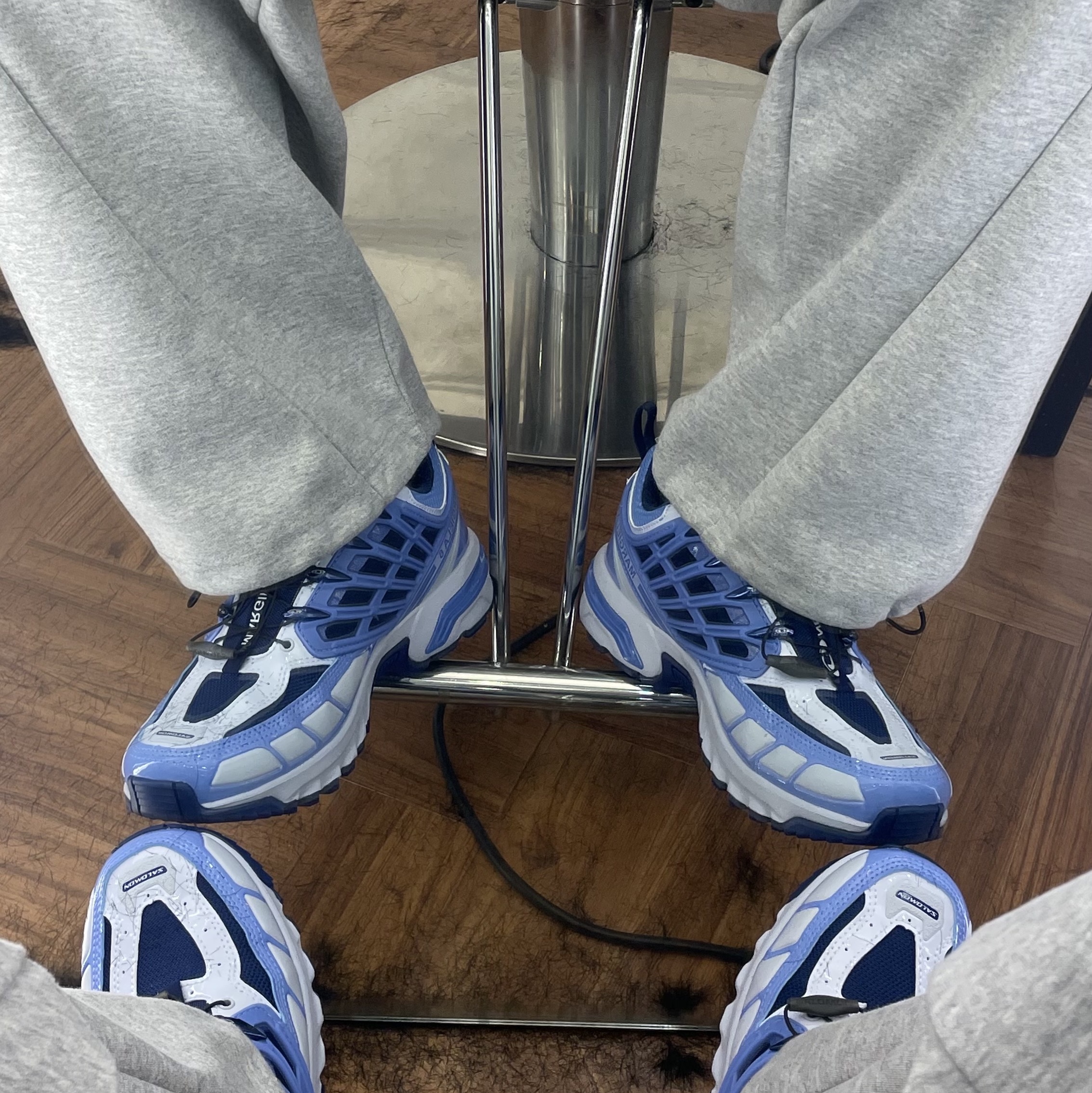 Salomon x MM6 Maison Margiela ACS Pro Light Blue 착용 스타일