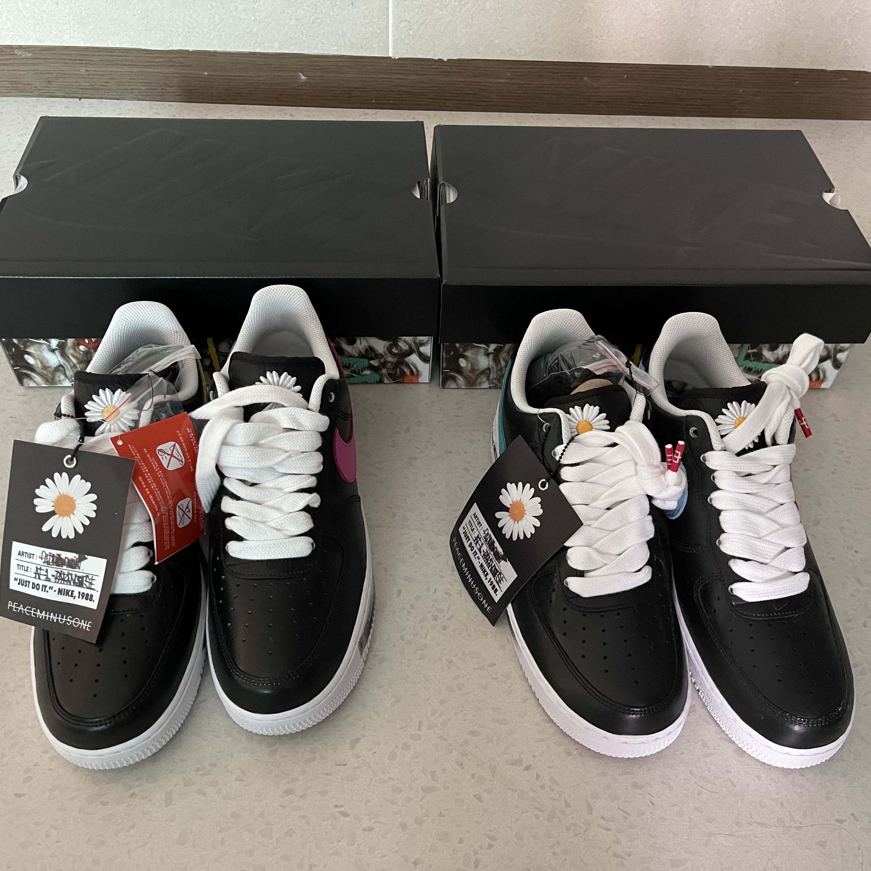 Nike x Peaceminusone Air Force 1 Low Para-Noise 3.0 Black and Multicolor 착용 스타일 - 1