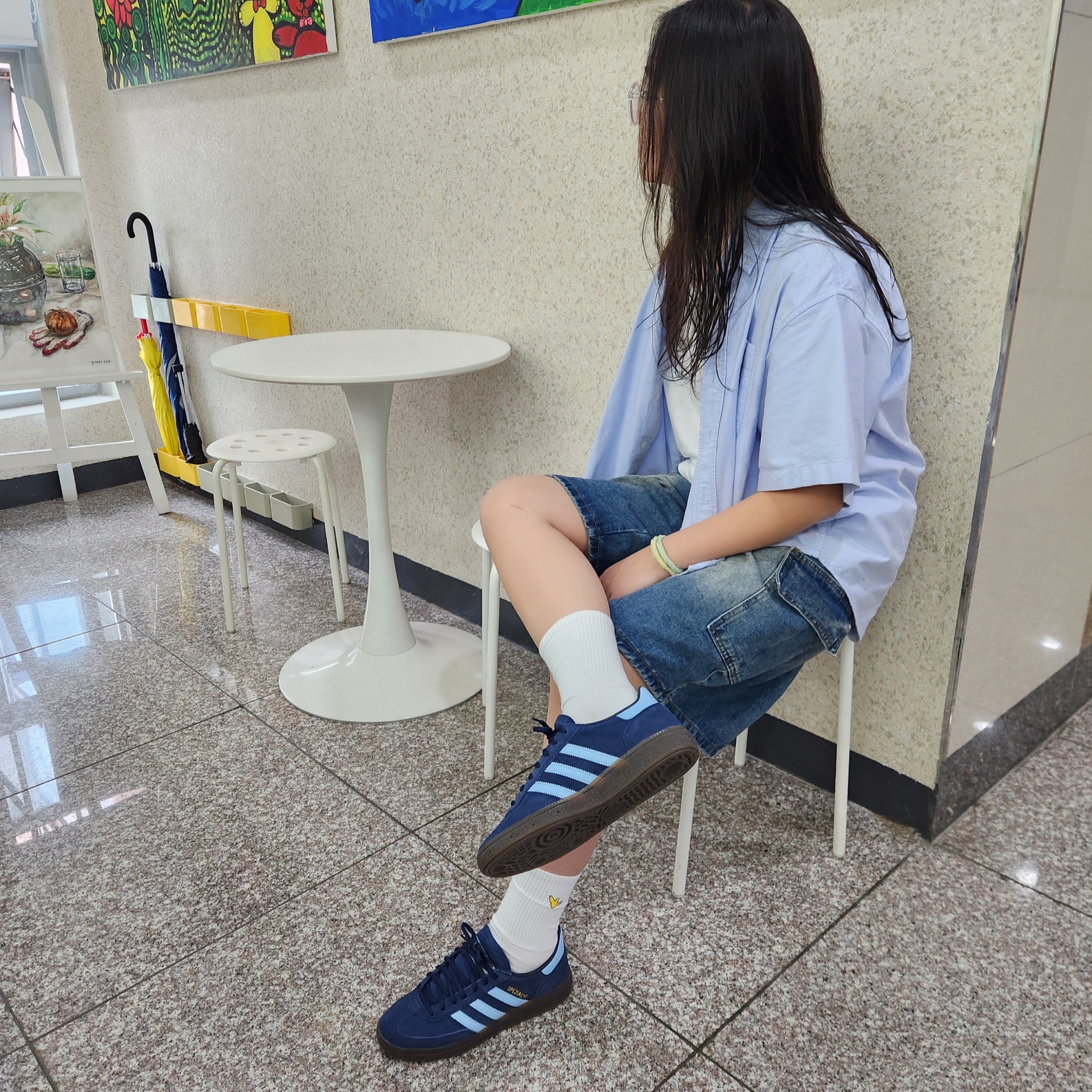 Adidas Spezial Handball Collegiate Navy 착용 스타일 - 1