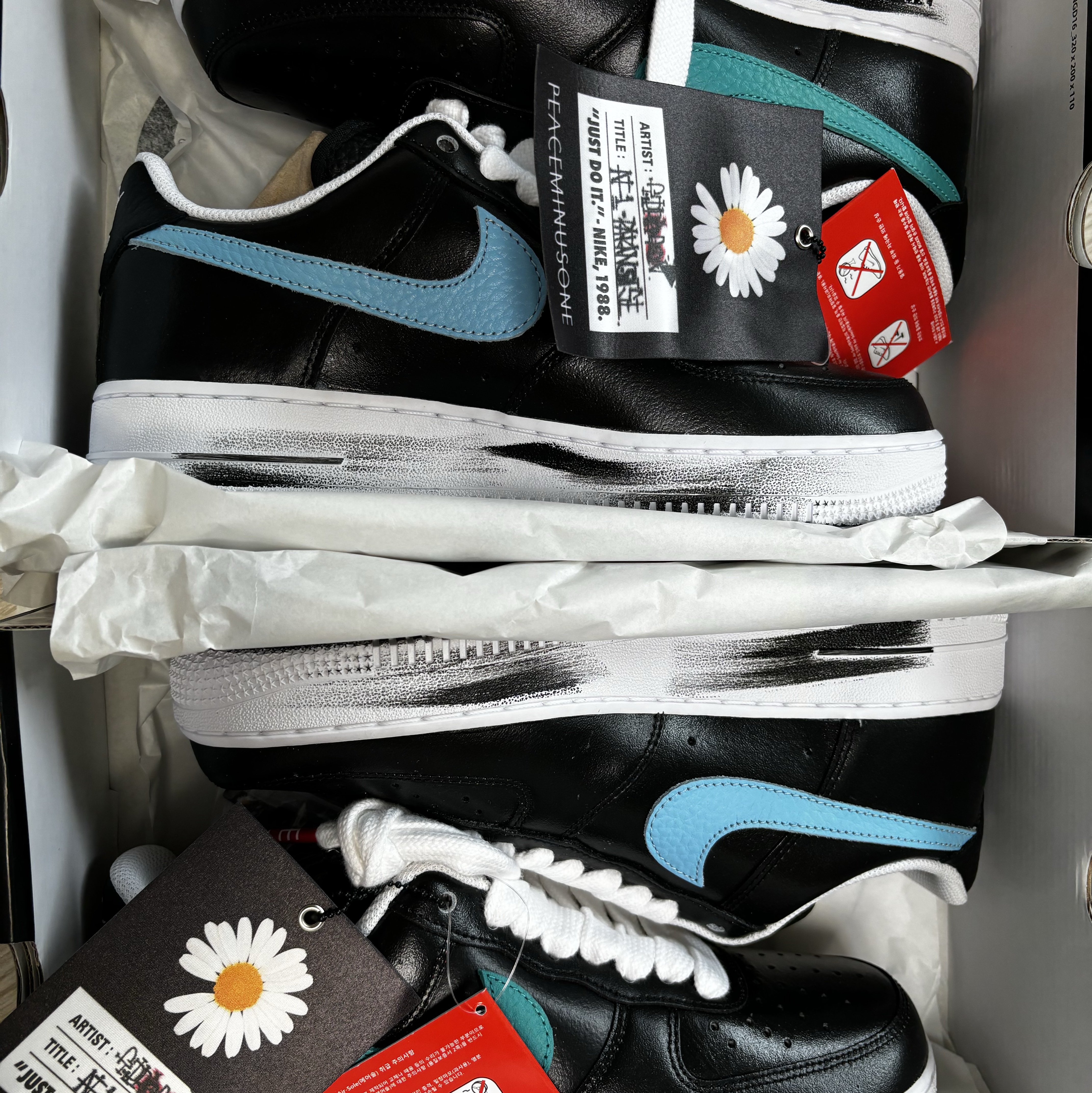 Nike x Peaceminusone Air Force 1 Low Para-Noise 3.0 Black and Multicolor 착용 스타일