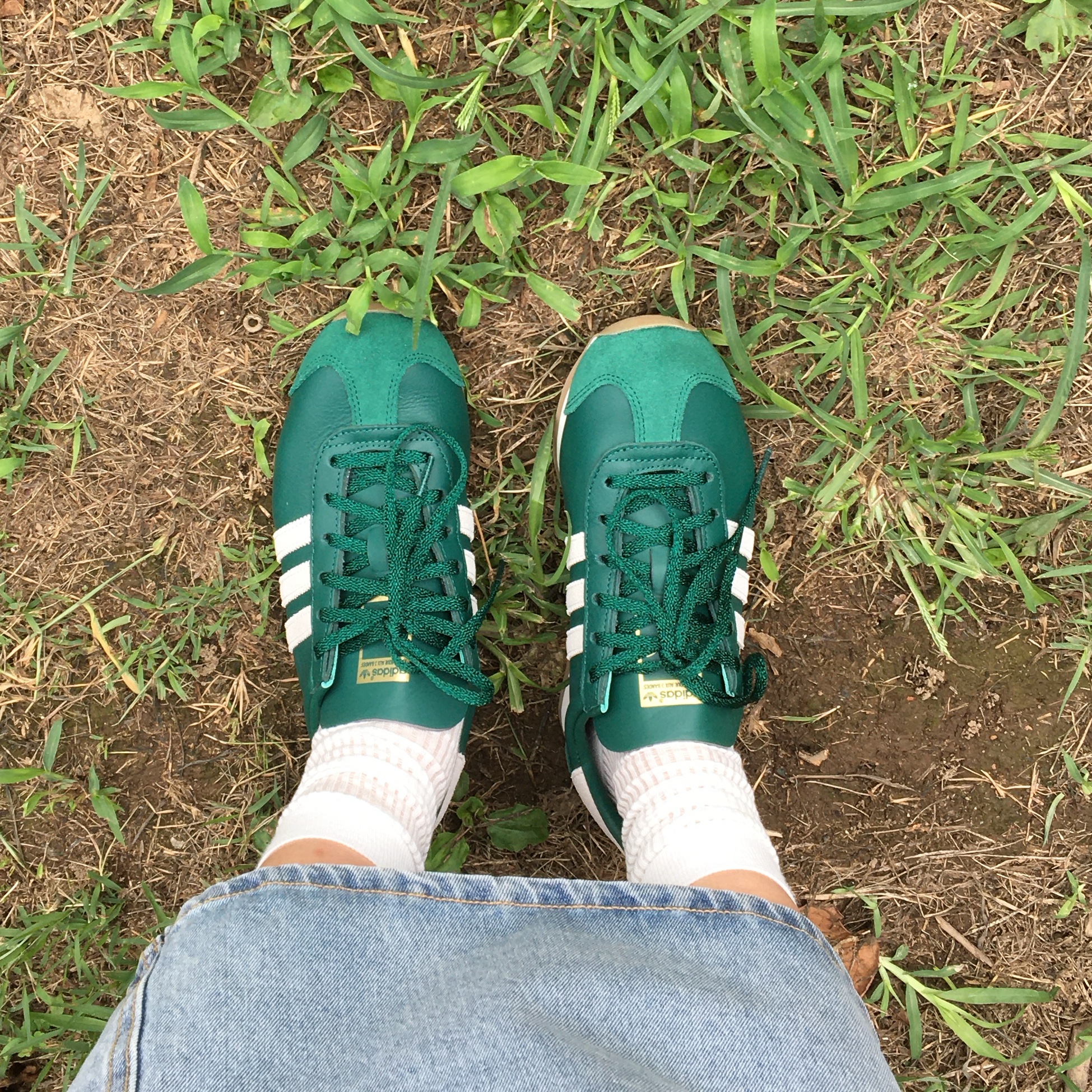 Adidas Country OG Collegiate Green Chalk White 착용 스타일