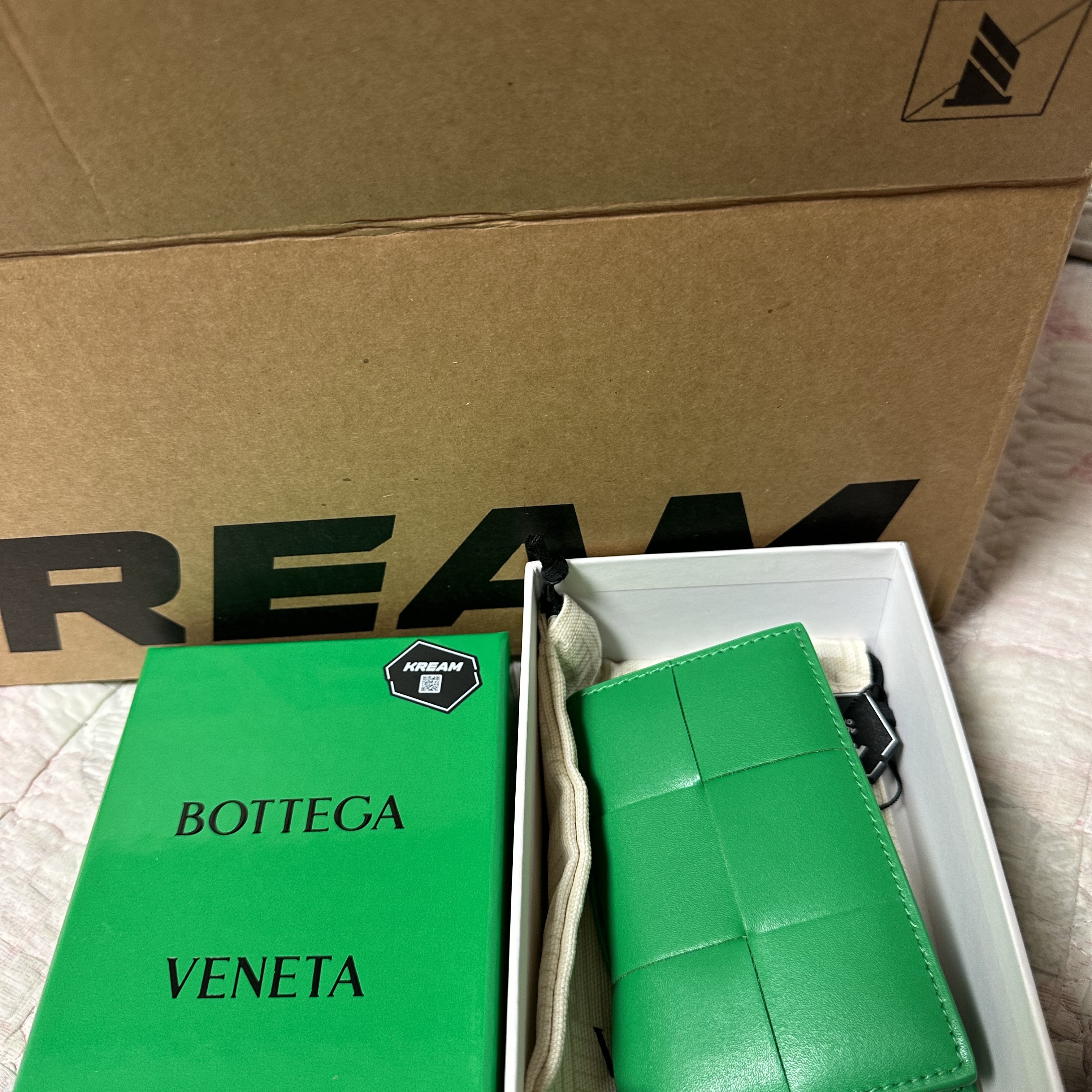 Bottega Veneta Flap Card Case Parakeet 착용 스타일 - 2