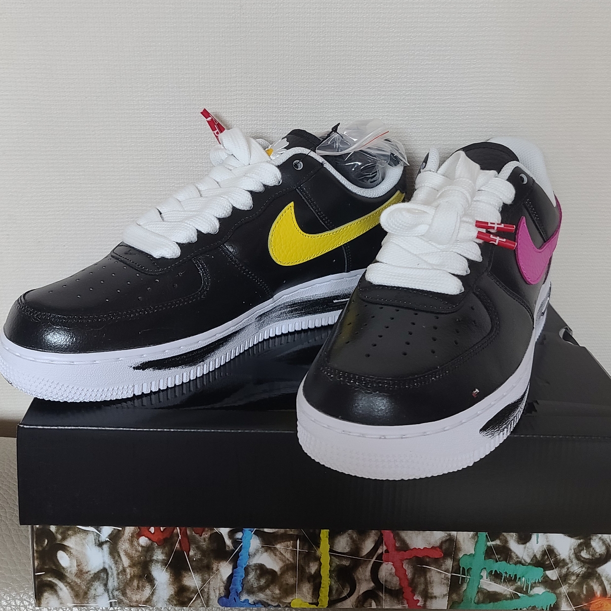 Nike x Peaceminusone Air Force 1 Low Para-Noise 3.0 Black and Multicolor 착용 스타일 - 1