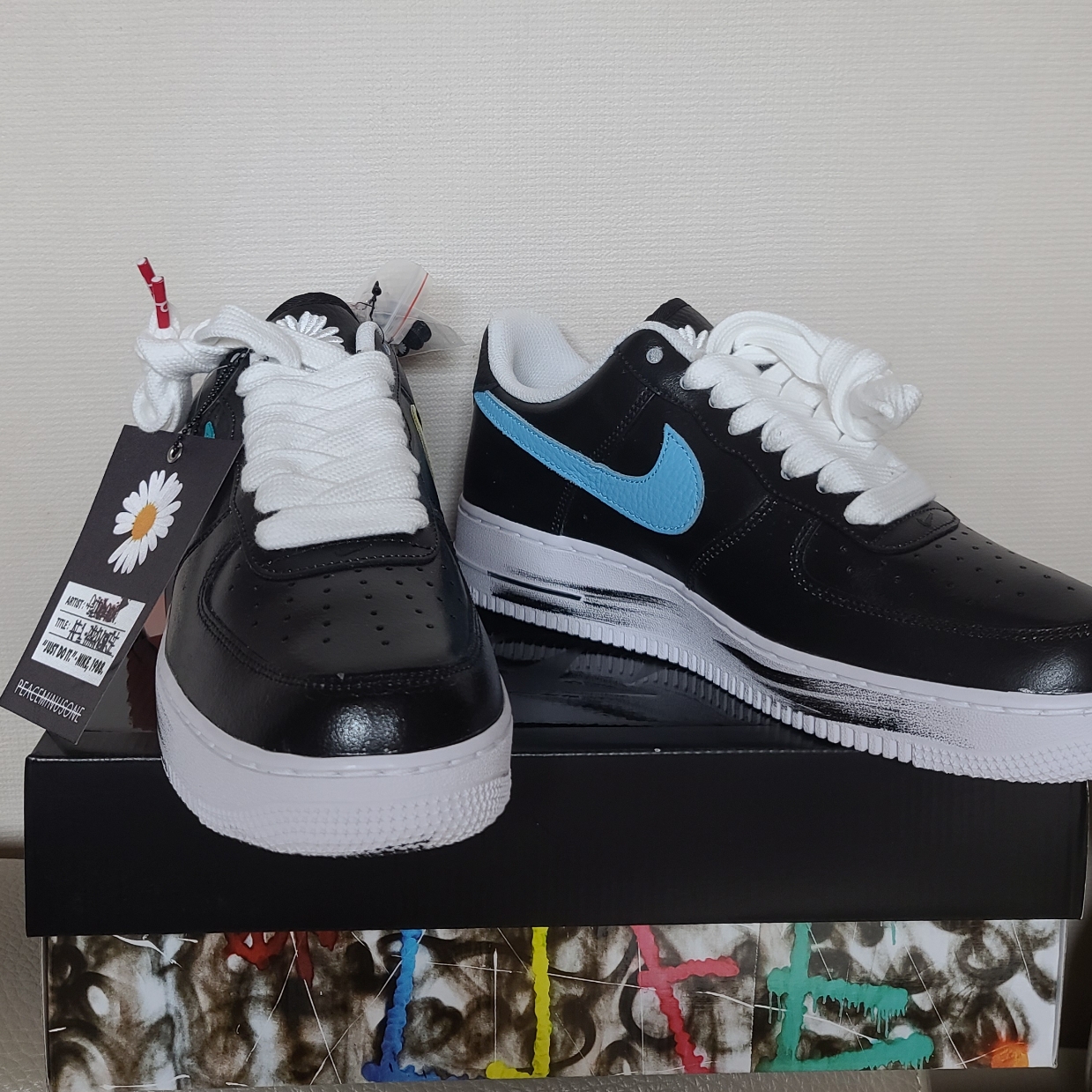 Nike x Peaceminusone Air Force 1 Low Para-Noise 3.0 Black and Multicolor 착용 스타일 - 2