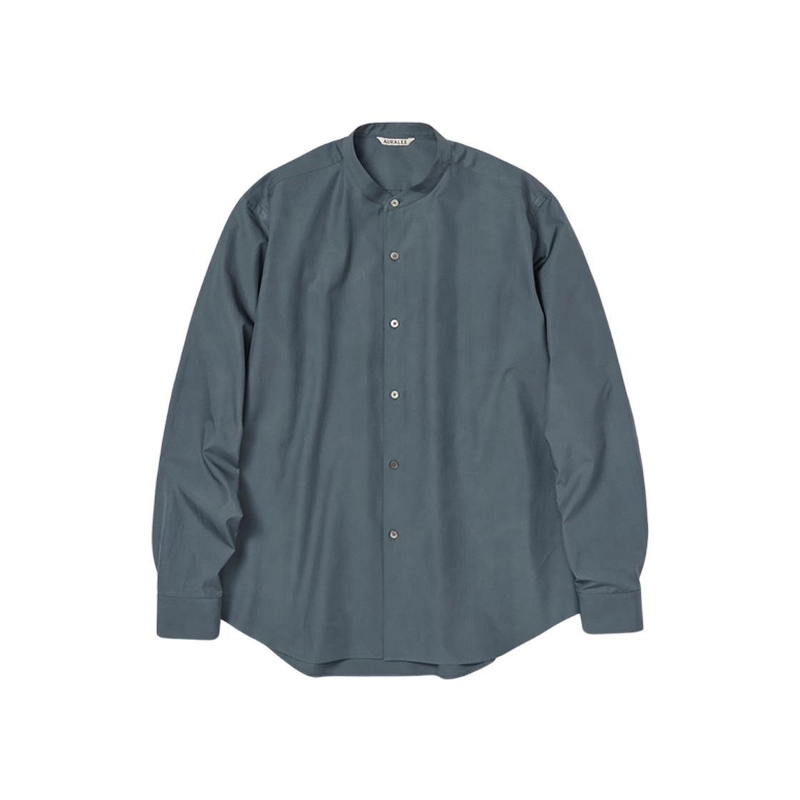 Auralee High Count Finx OX Stand Collar Shirt Dark Blue 상세 이미지 1