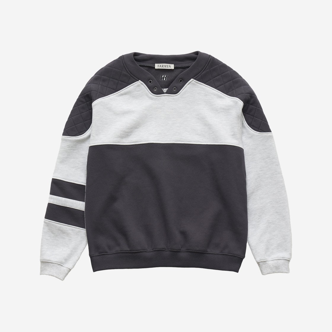 FARVEN Beton Quilting Sweatshirt Melange 상세 이미지 1