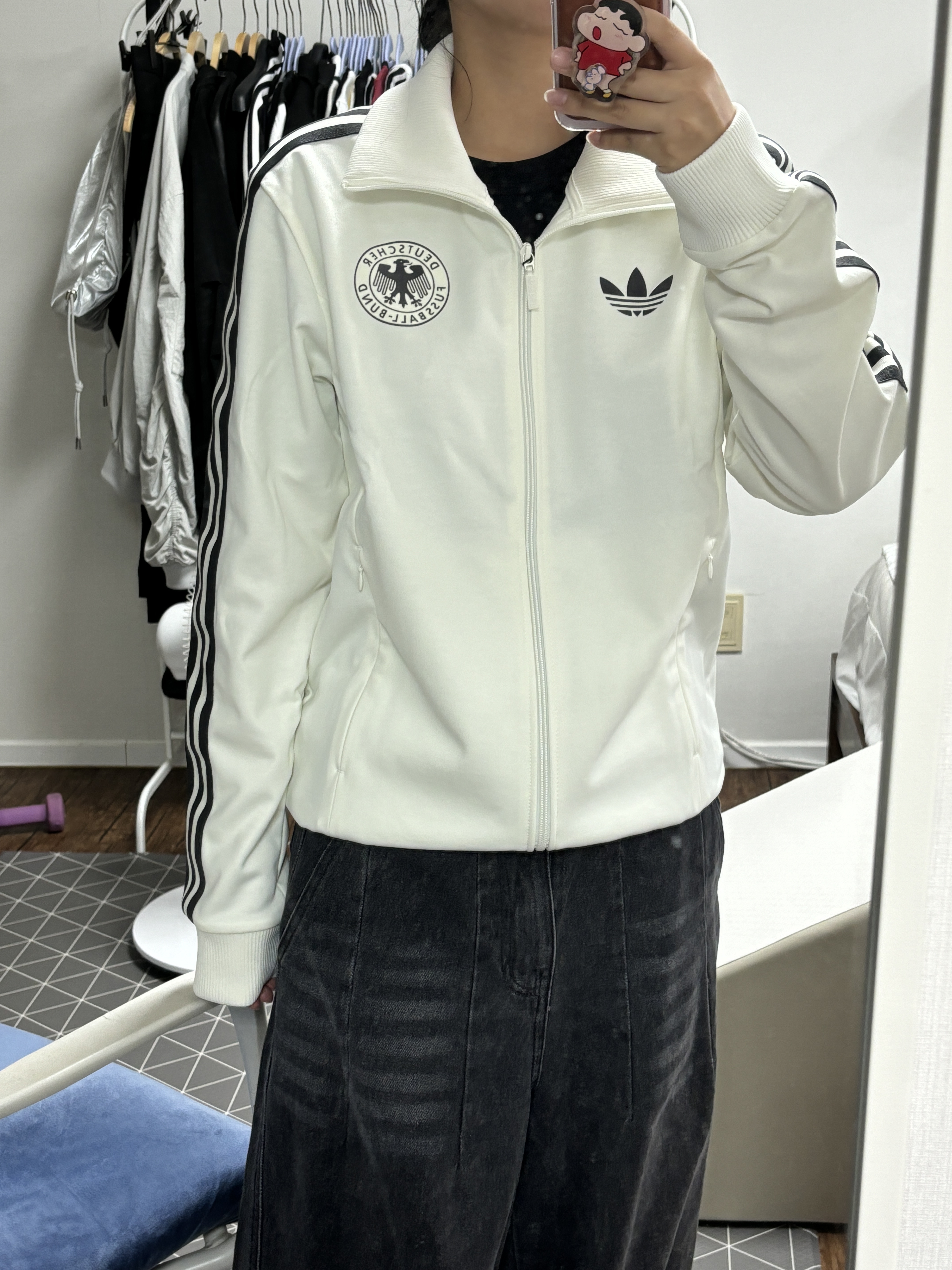 Adidas German Beckenbauer Track Top Off White - KR Sizing 착용 스타일 - 2