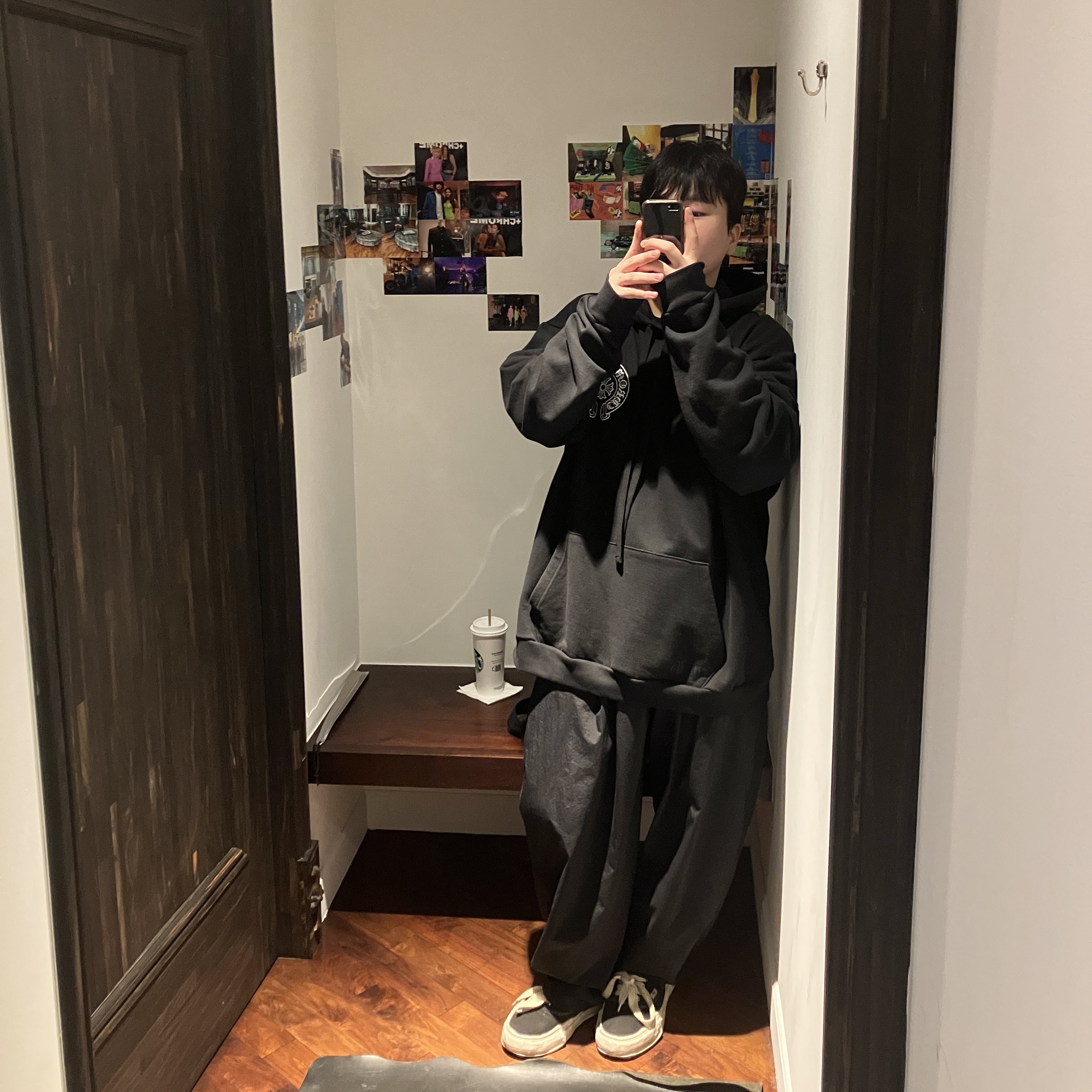 Chrome Hearts Horseshoe Hoodie Black - Osaka Exclusive, Maison Mihara Yasuhiro Baker OG Sole OD Canvas Low-top Sneakers Black 착용 스타일