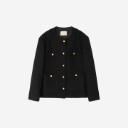 Siyazu SIOT4114 Catherine Oversized-Fit Tweed Jacket Black