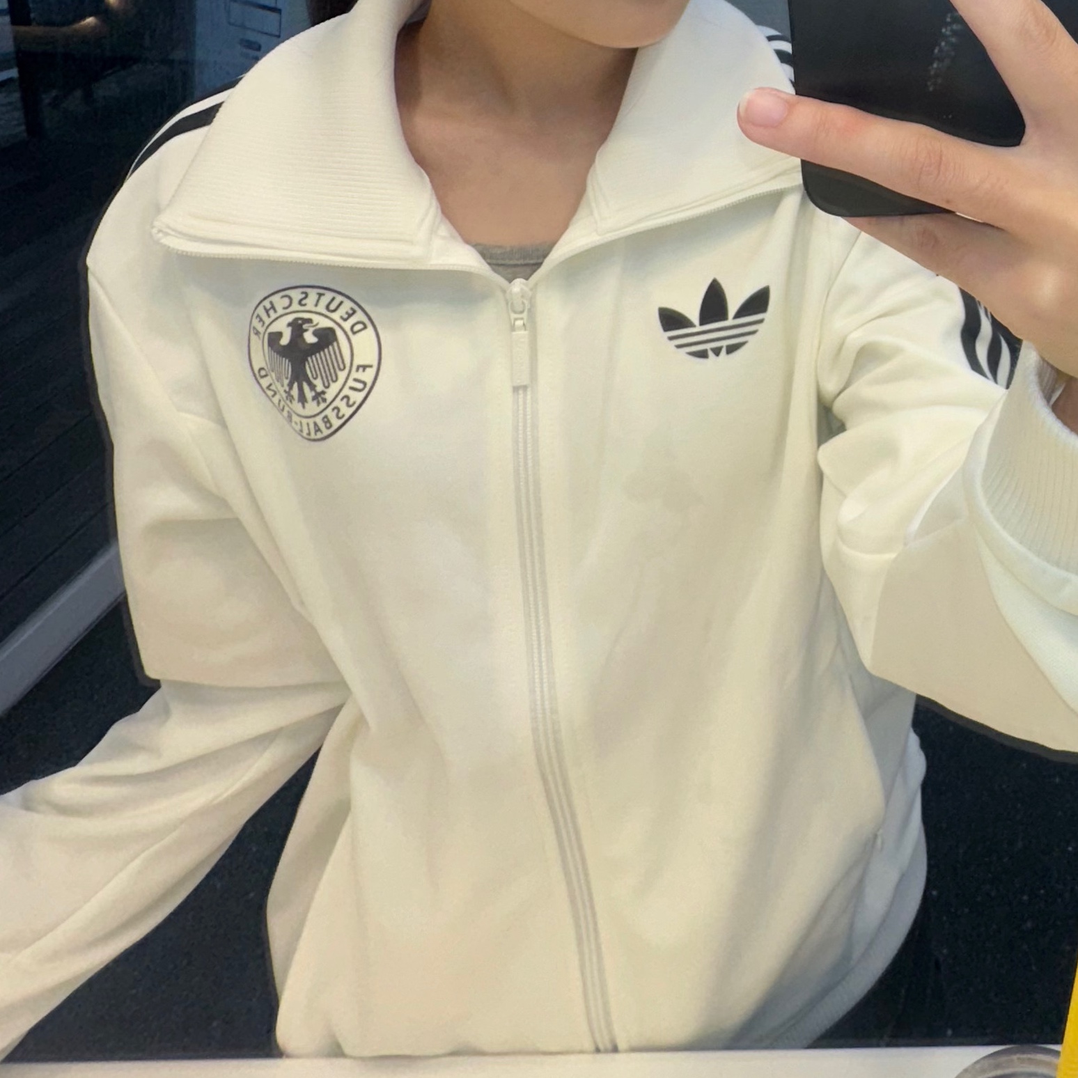 Adidas German Beckenbauer Track Top Off White - KR Sizing 착용 스타일 - 2