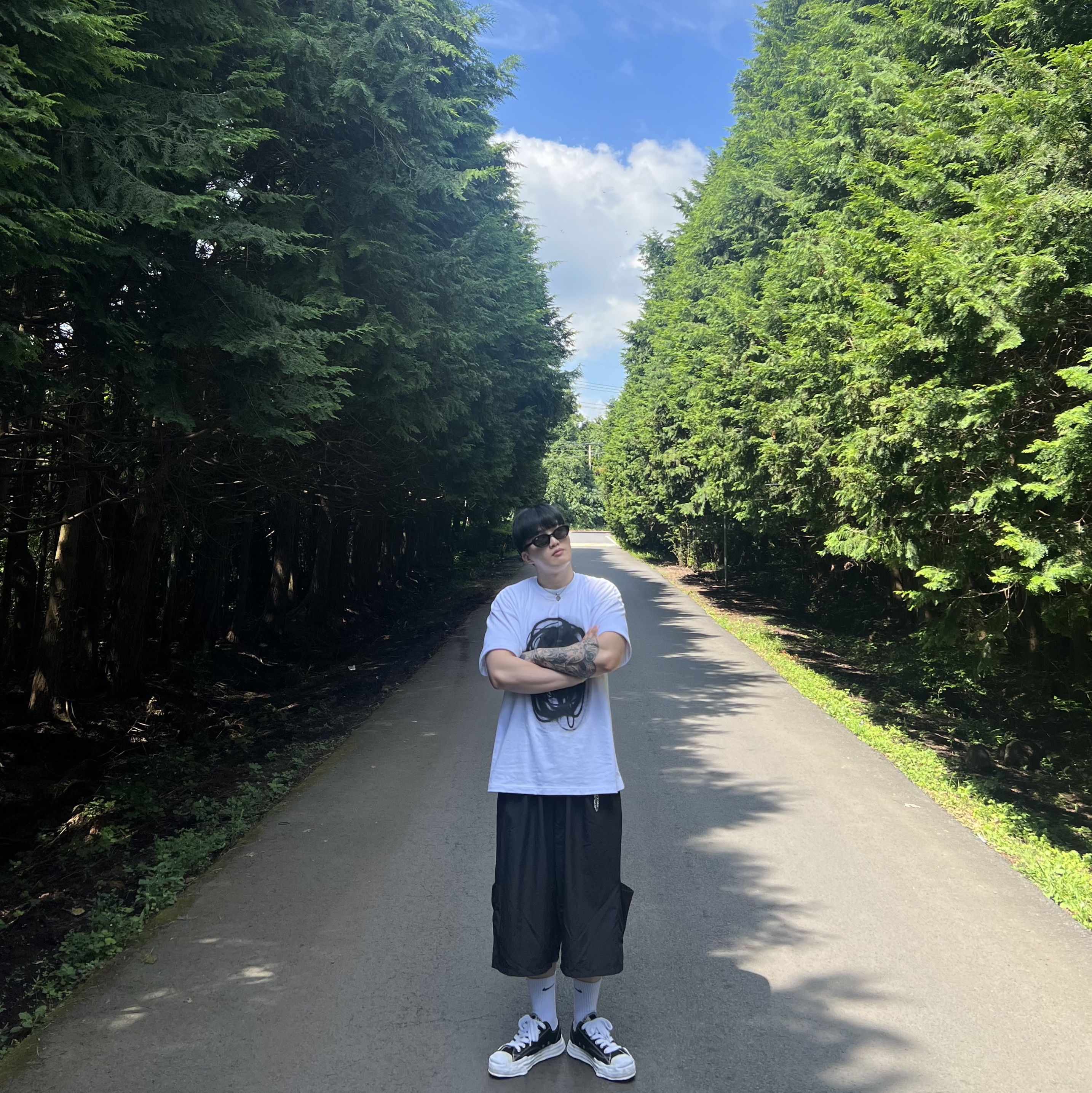 Maison Mihara Yasuhiro Hank OG Sole Canvas Low-top Sneakers Black 착용 스타일 - 6