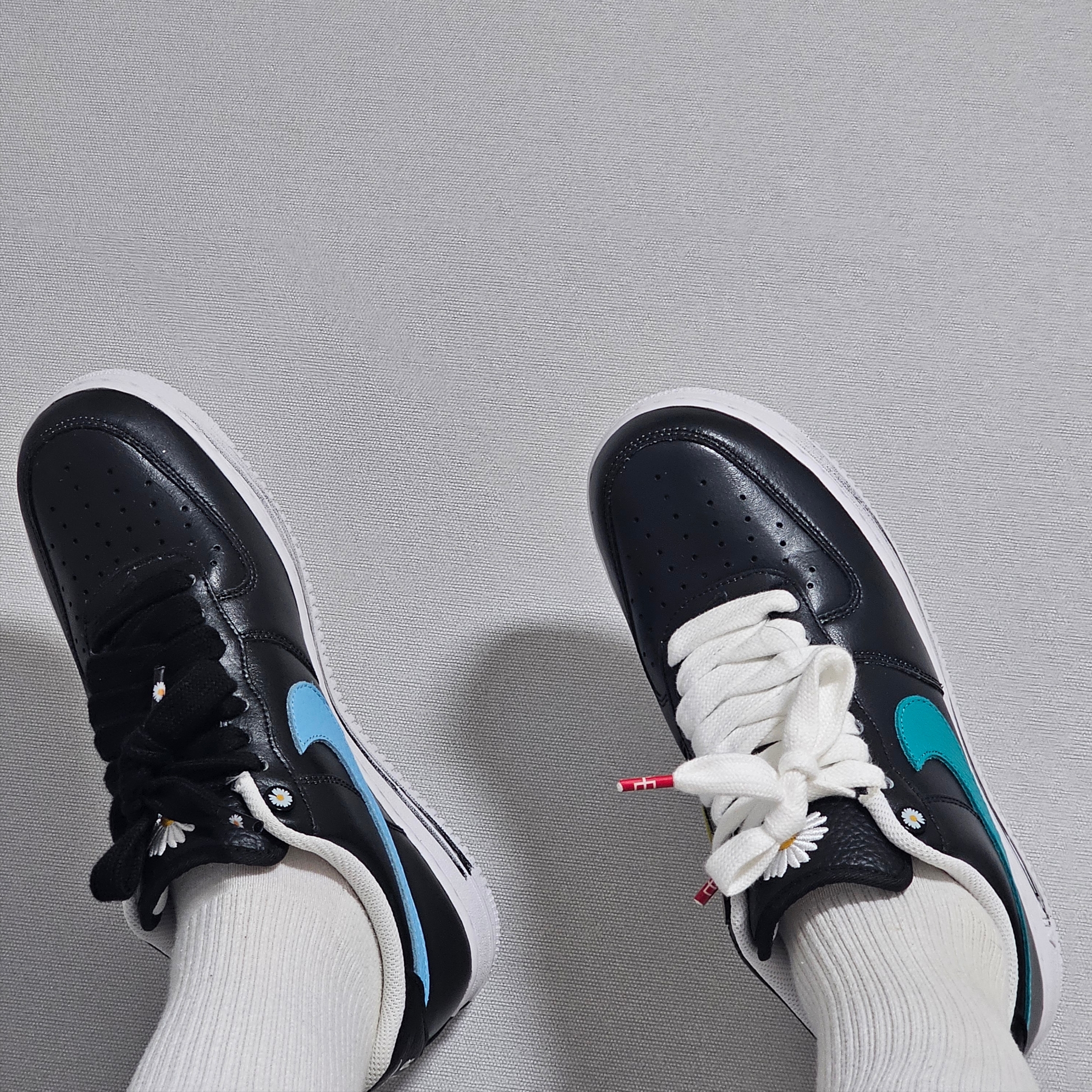 Nike x Peaceminusone Air Force 1 Low Para-Noise 3.0 Black and Multicolor 착용 스타일 - 3