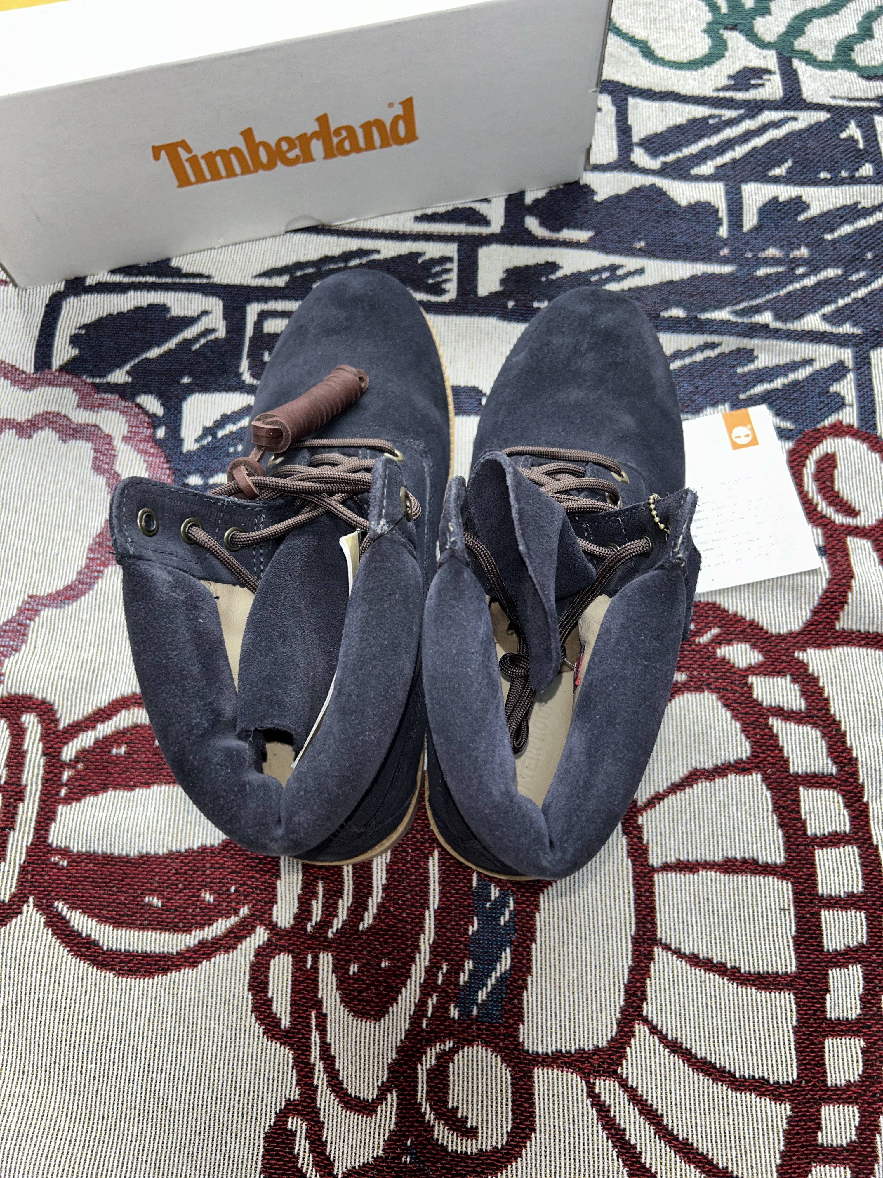 Timberland Premium 6 Inch Waterproof Boot Dark Blue Suede - Wide 착용 스타일 - 3