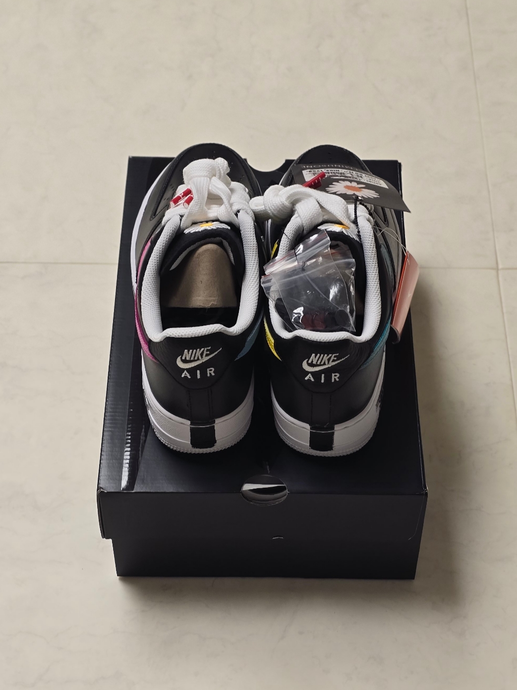 Nike x Peaceminusone Air Force 1 Low Para-Noise 3.0 Black and Multicolor 착용 스타일 - 4