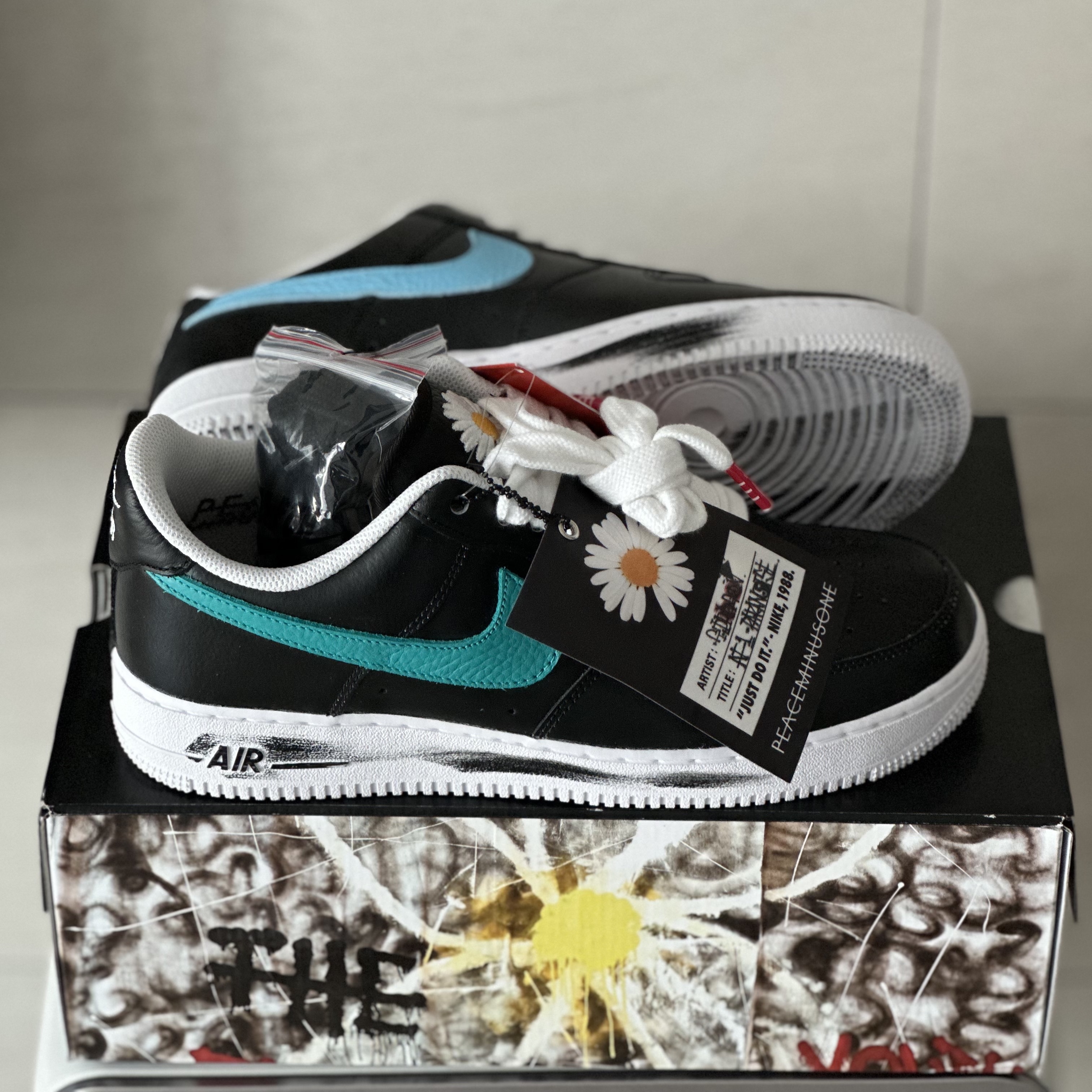 Nike x Peaceminusone Air Force 1 Low Para-Noise 3.0 Black and Multicolor 착용 스타일 - 1