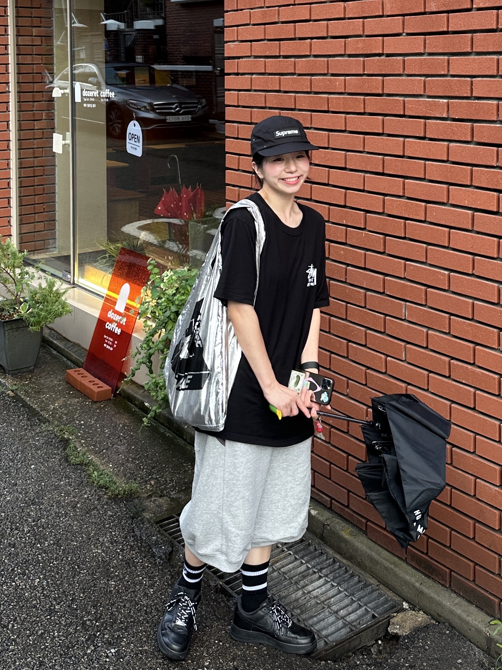 Supreme Waxed Cotton Camp Cap Black - 23FW, Nike x Supreme Air Force 1 Low Black 착용 스타일