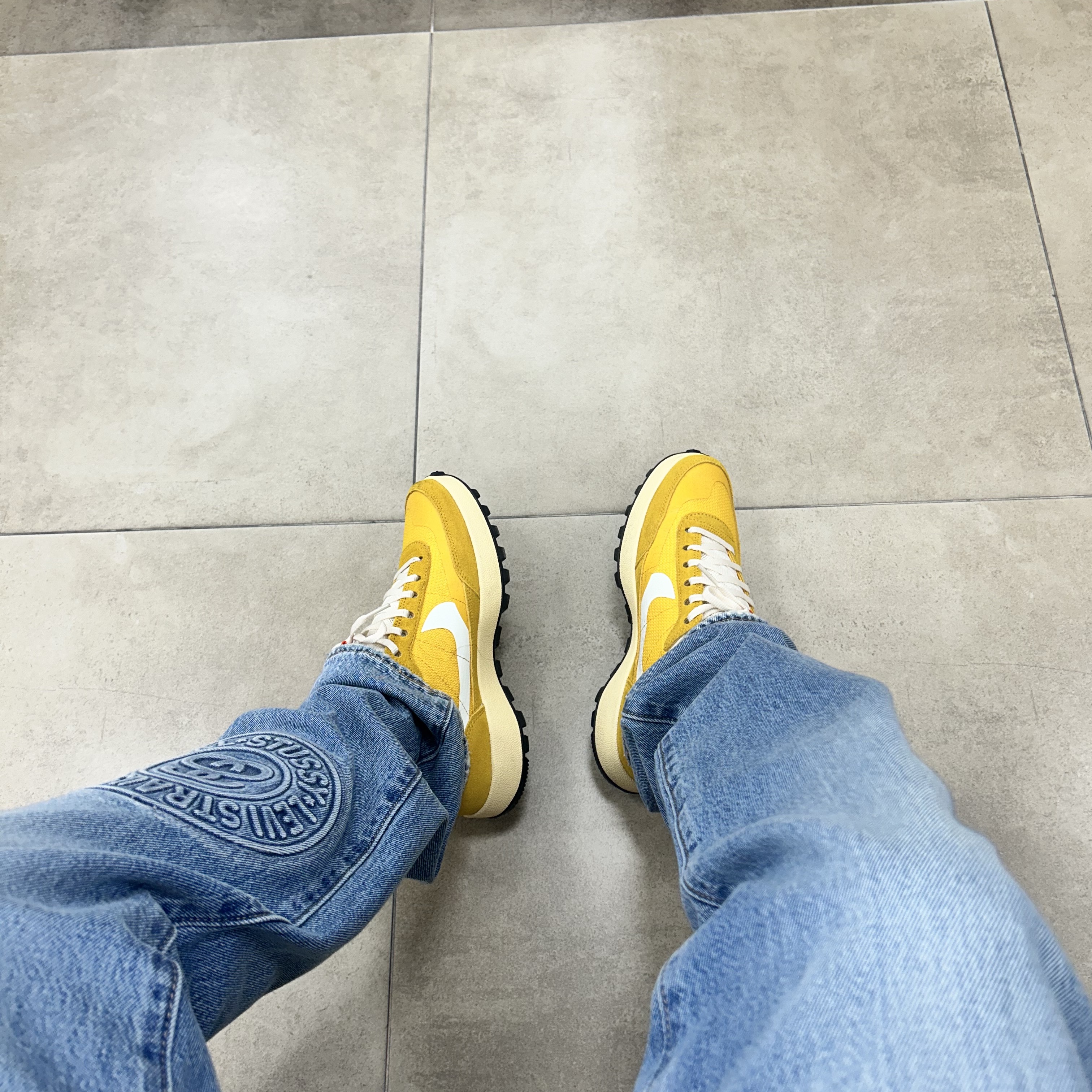 Stussy x Levi's Embossed 501 Jean Indigo, Nike x Tom Sachs General Purpose Shoe Archive 착용 스타일