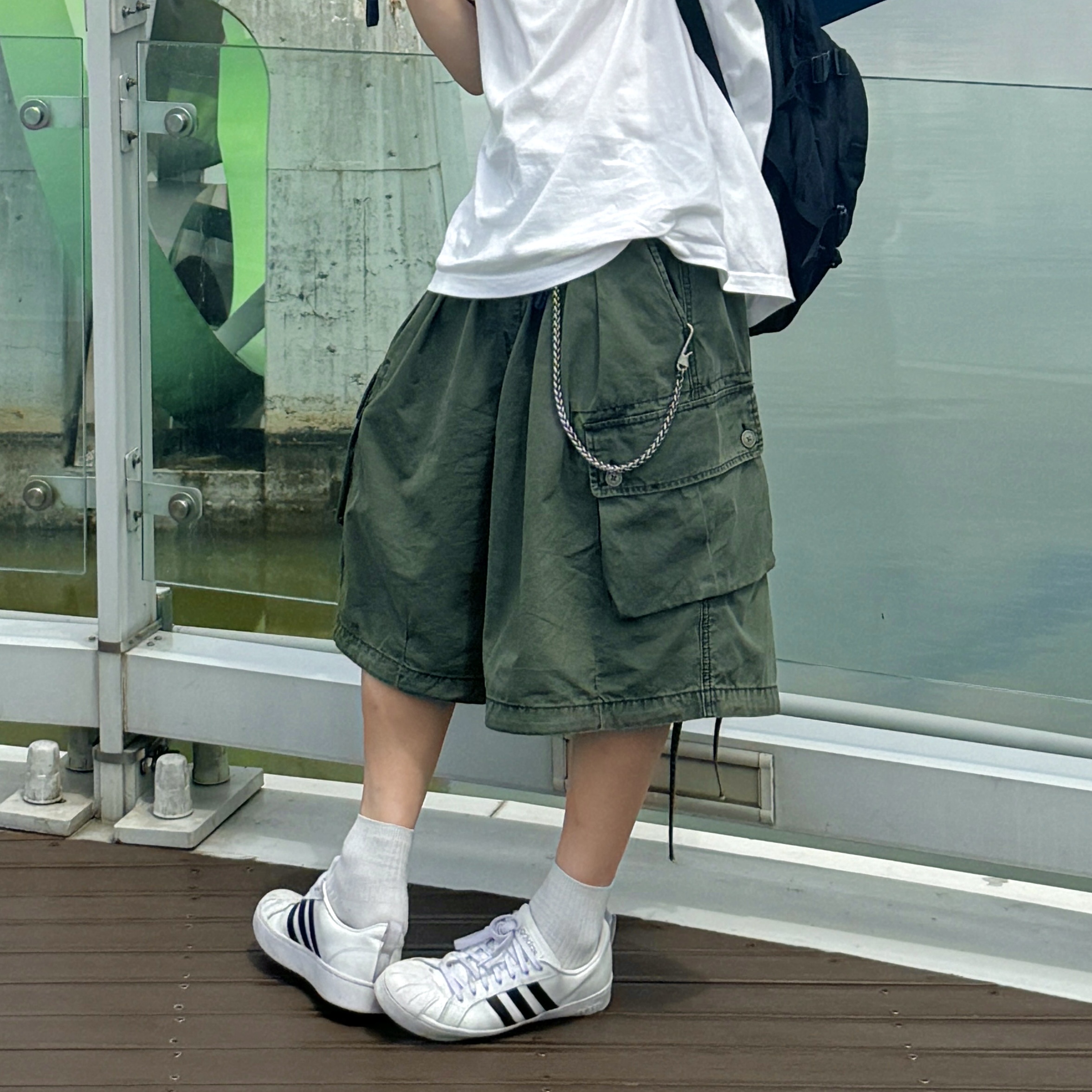 Diesel C-Seymon Treated Denim Baseball Cap Blue White, Supreme Backpack Black - 19FW 착용 스타일 - 3