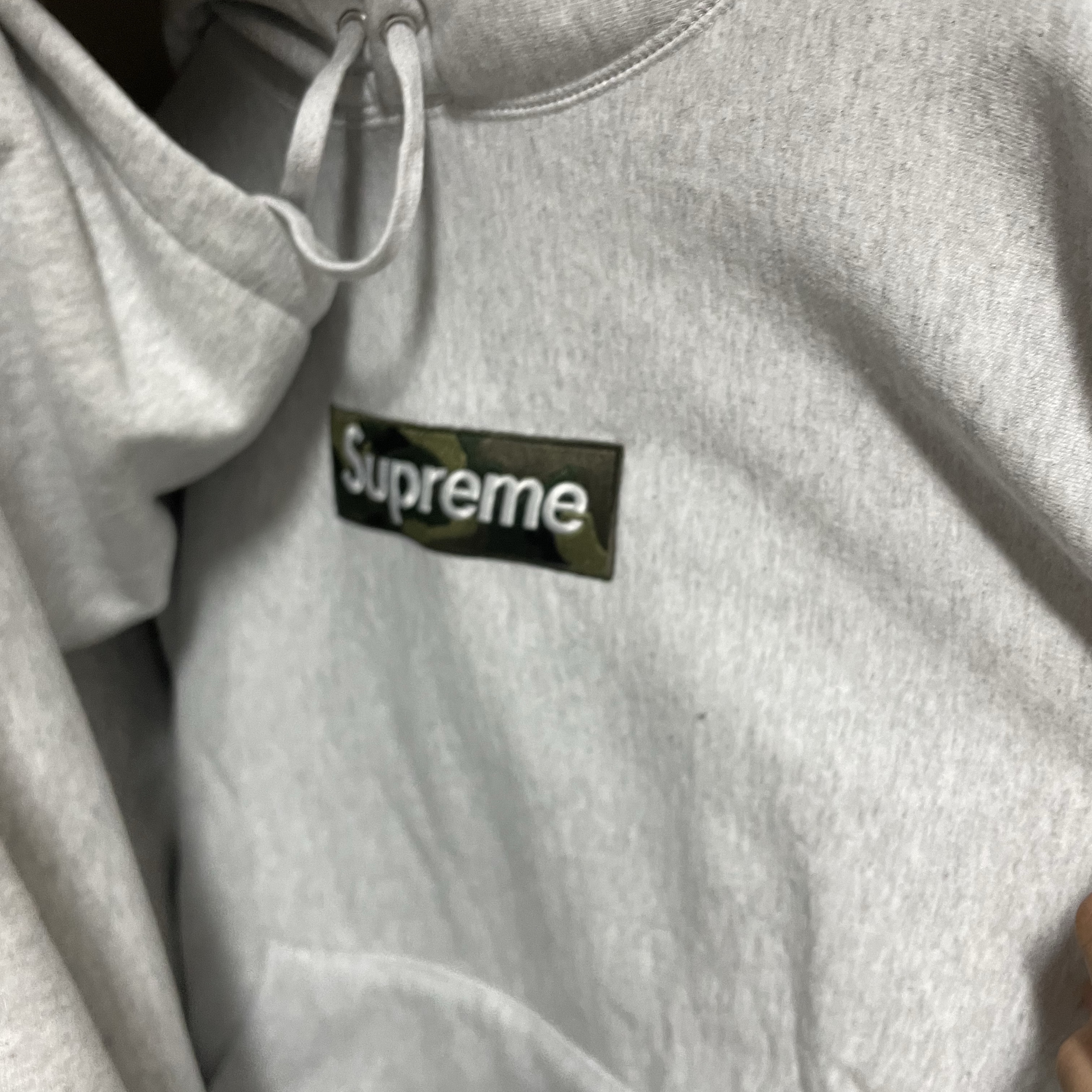 Supreme Box Logo Hooded Sweatshirt Ash Grey - 23FW 착용 스타일
