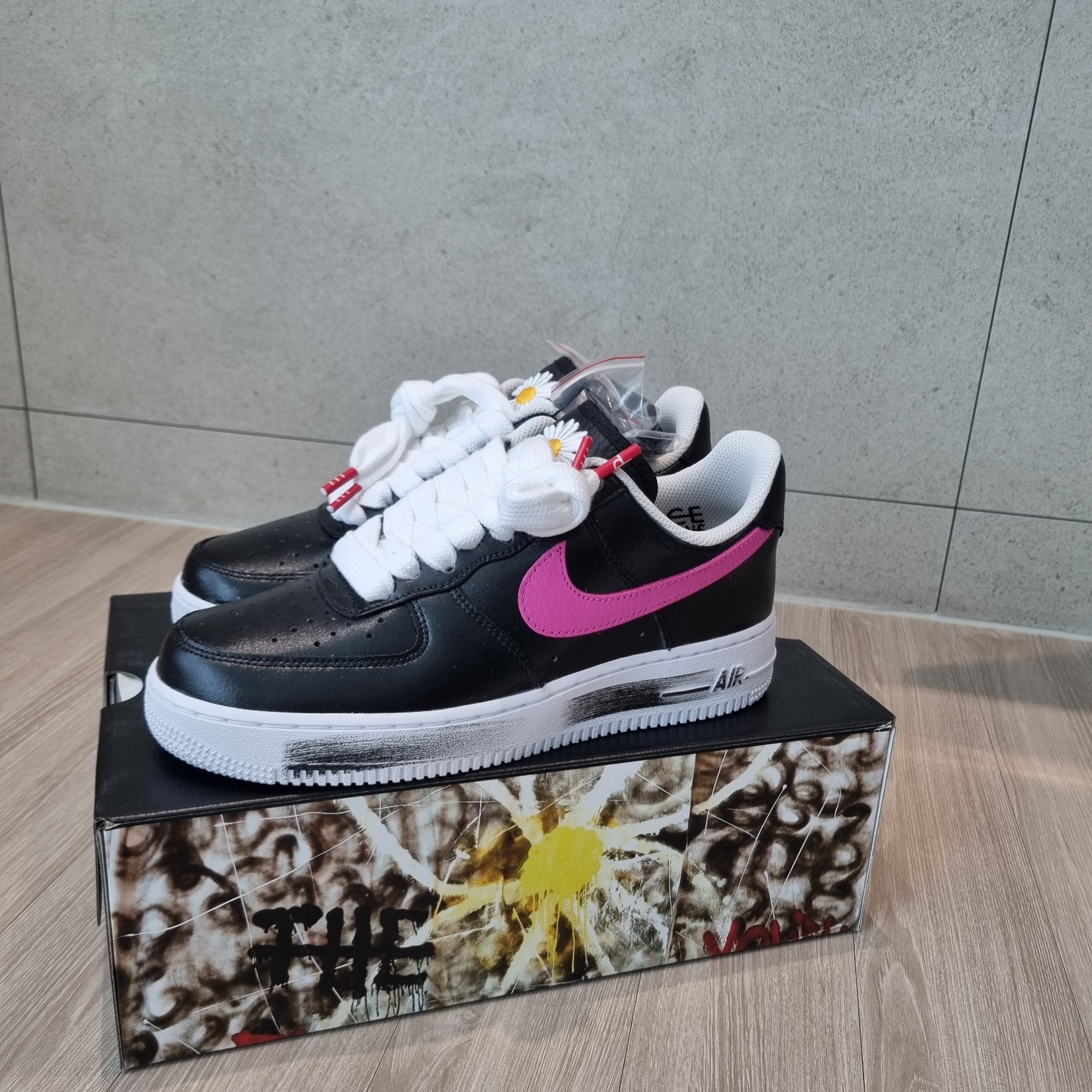Nike x Peaceminusone Air Force 1 Low Para-Noise 3.0 Black and Multicolor 착용 스타일 - 2