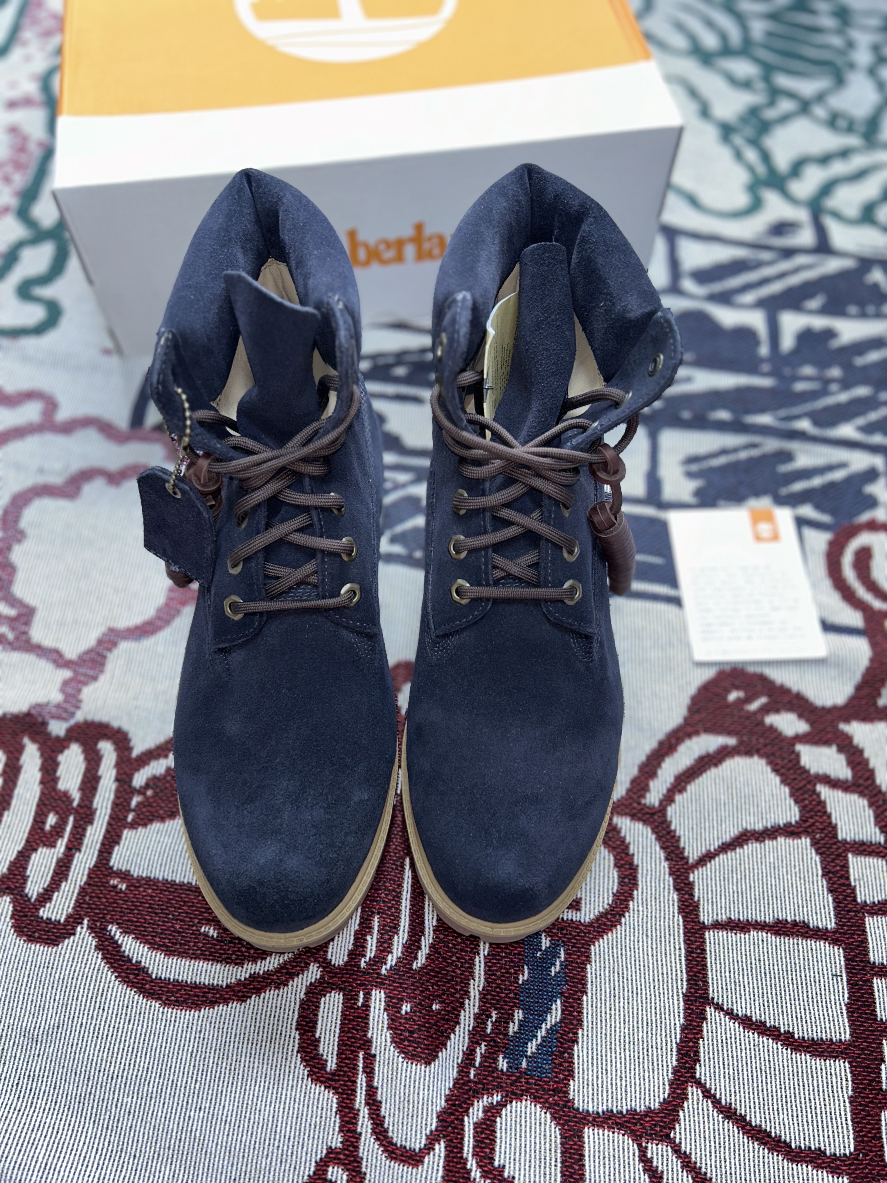 Timberland Premium 6 Inch Waterproof Boot Dark Blue Suede - Wide 착용 스타일 - 2