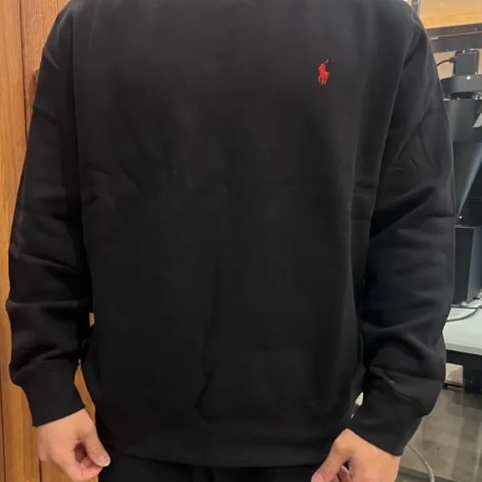 [30% 적립] Polo Ralph Lauren Cotton Crewneck Sweater Polo Black - 24FW 착용 스타일