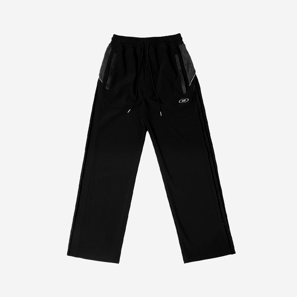 본투윈 스웨이드 실버 라인 저지 와이드 팬츠 블랙(BORN TO WIN Suede Silver Line Jersey Wide Pants Black) - 2