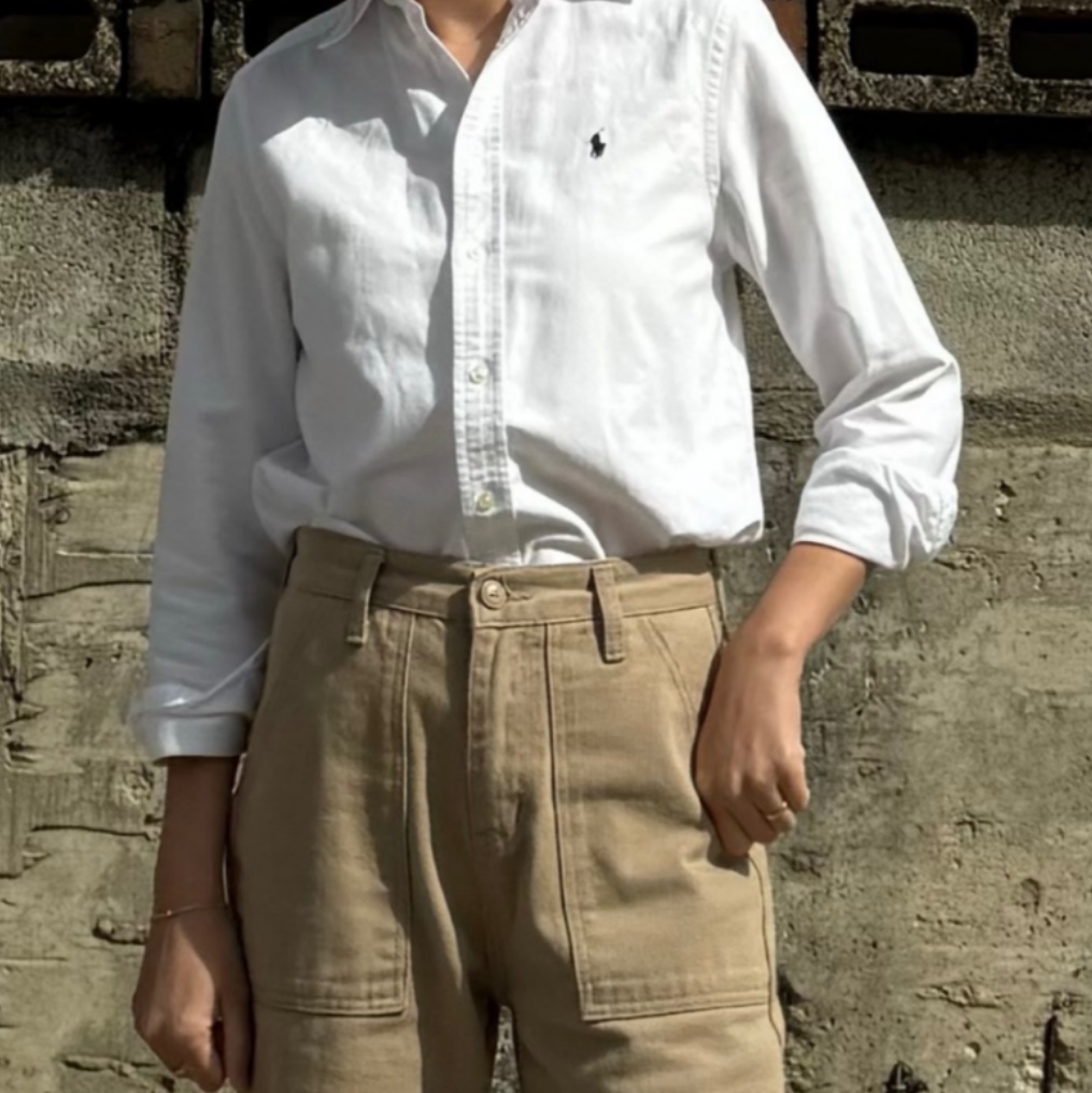 [30% 적립] Polo Ralph Lauren Classic Fit Garment Dyed Oxford Shirt White 착용 스타일