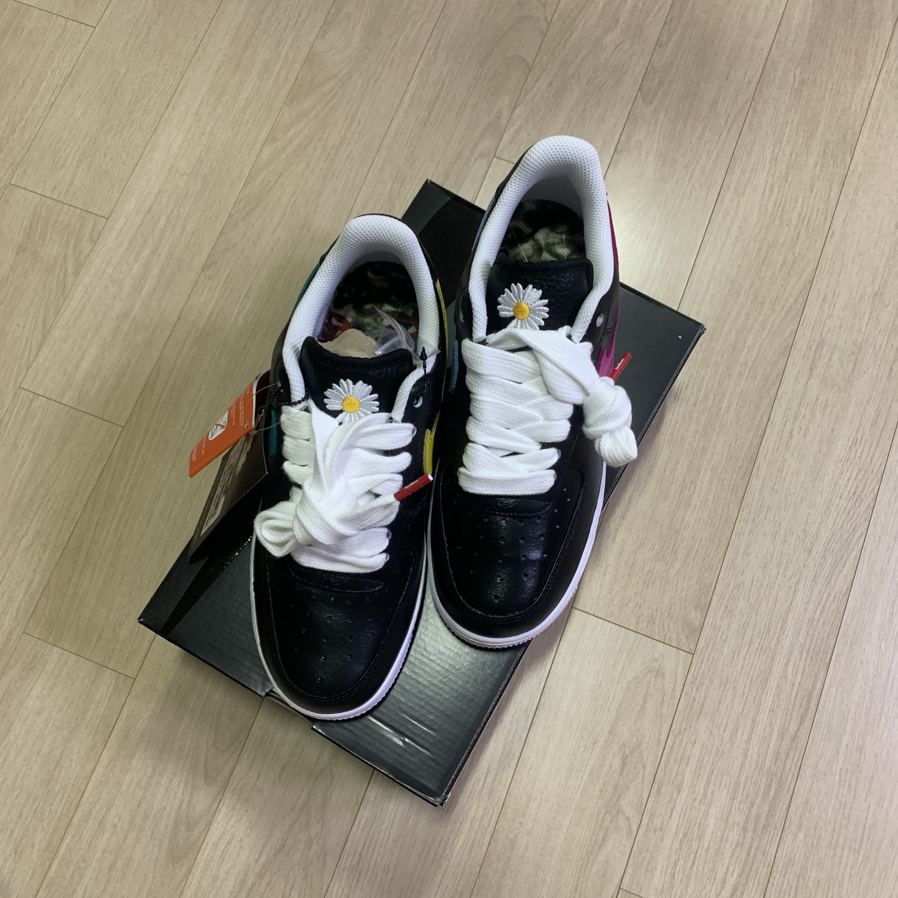 Nike x Peaceminusone Air Force 1 Low Para-Noise 3.0 Black and Multicolor 착용 스타일 - 6