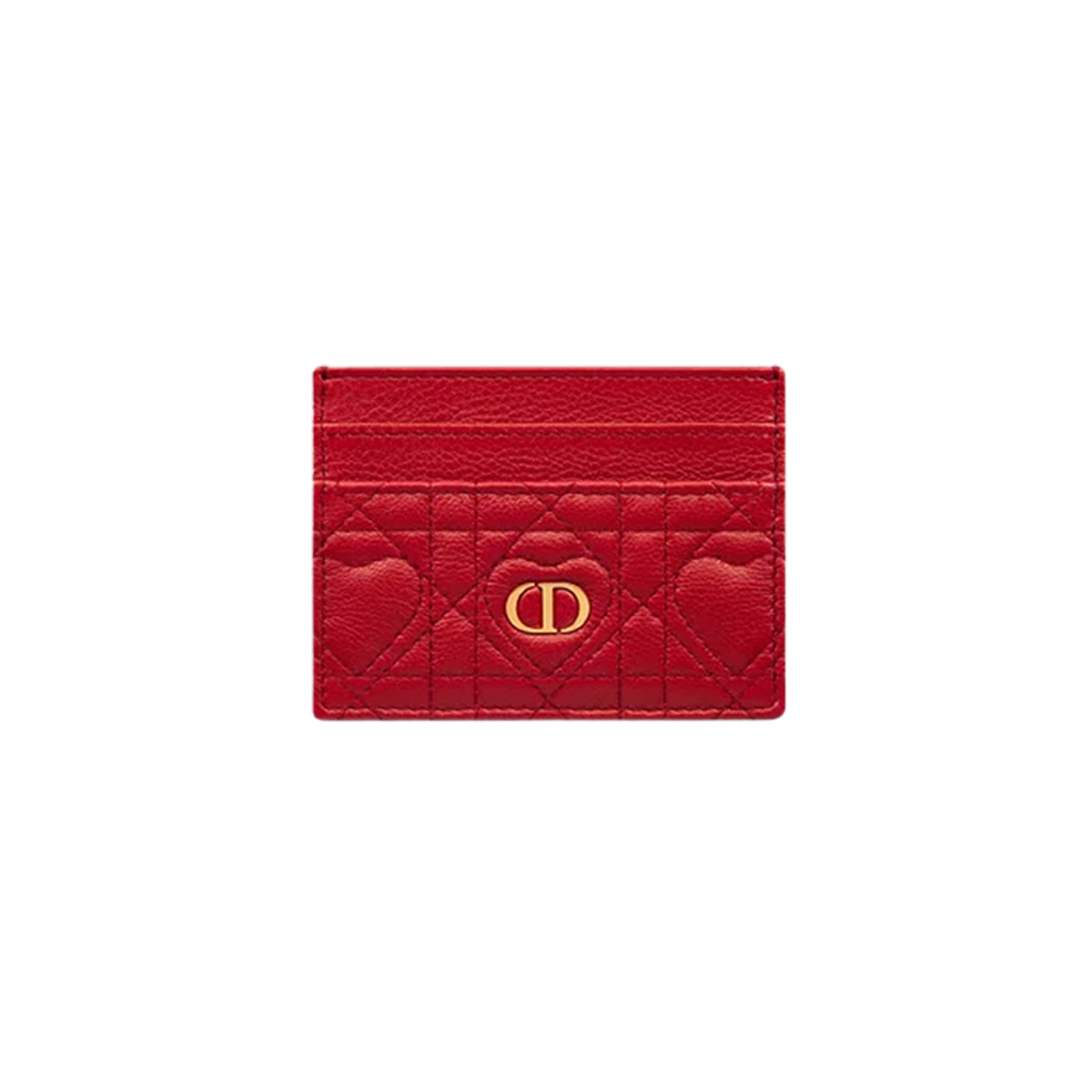 Dior Caro Five-Slot Card Holder Cannage Red Heart Motif 상세 이미지 1