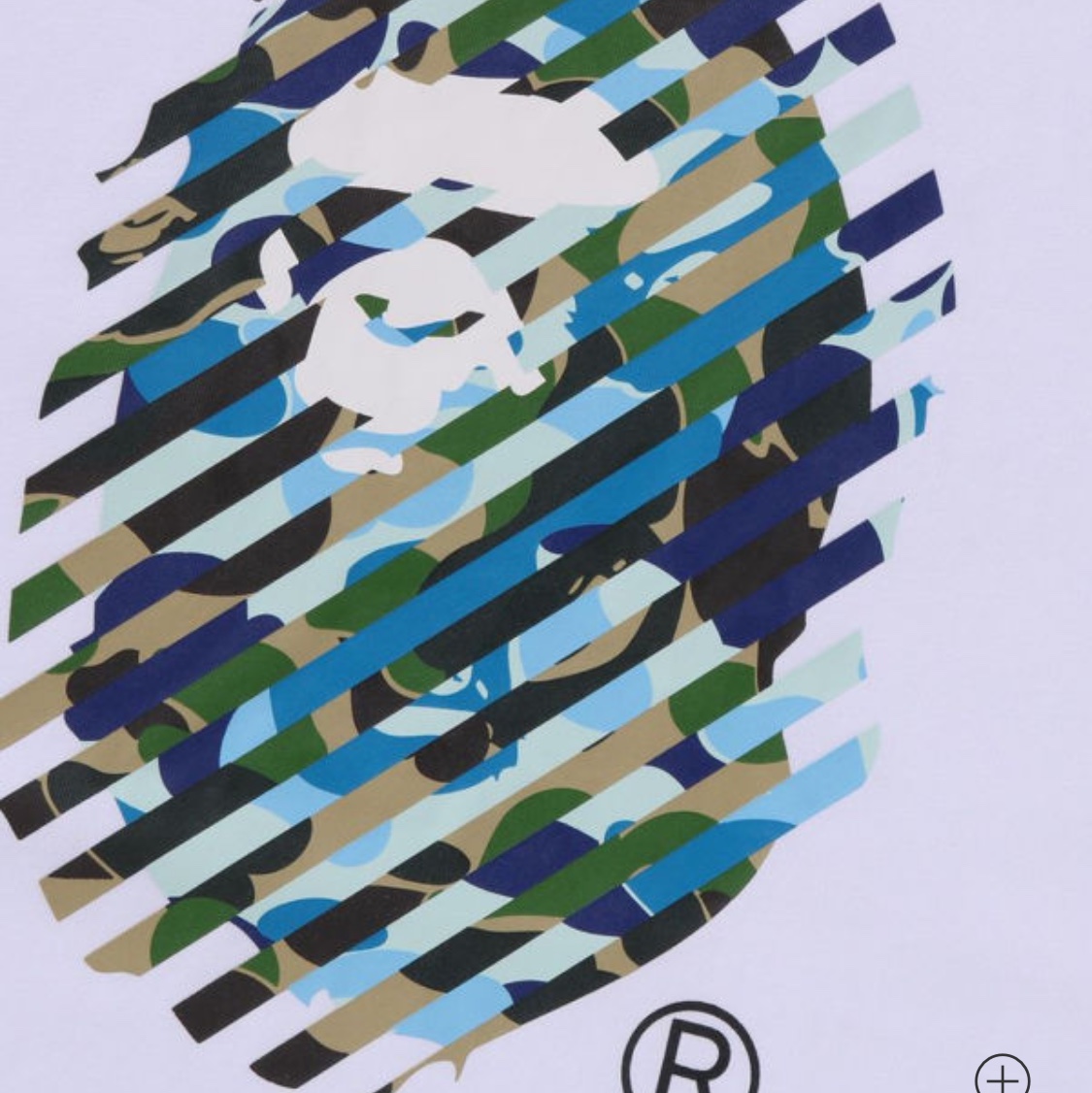 BAPE ABC Camo Illusion Ape Head Relaxed Fit T-Shirt White 착용 스타일