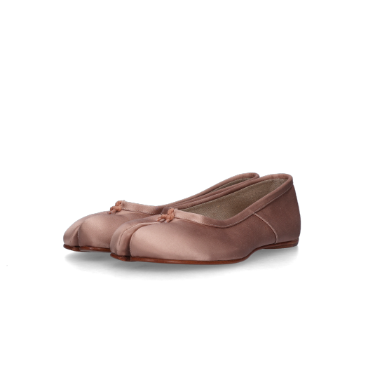 (W) Maison Margiela Satin Tabi Ballerina Shoes Dusty Rose