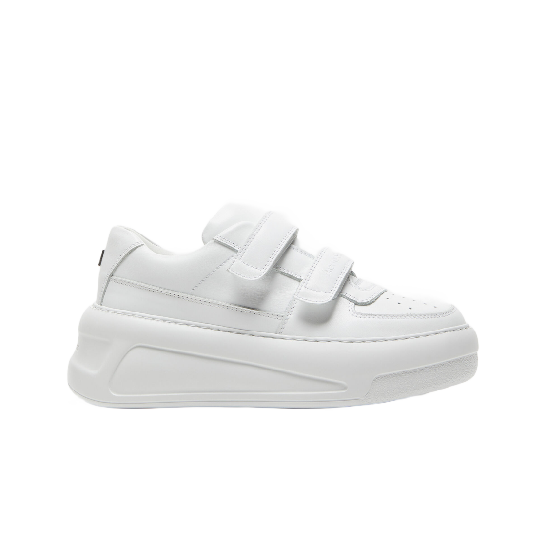 (W) 아크네 스튜디오 벨크로 스트랩 플랫폼 스니커즈 옵틱 화이트((W) Acne Studios Velcro Strap Platform Sneakers Optic White)