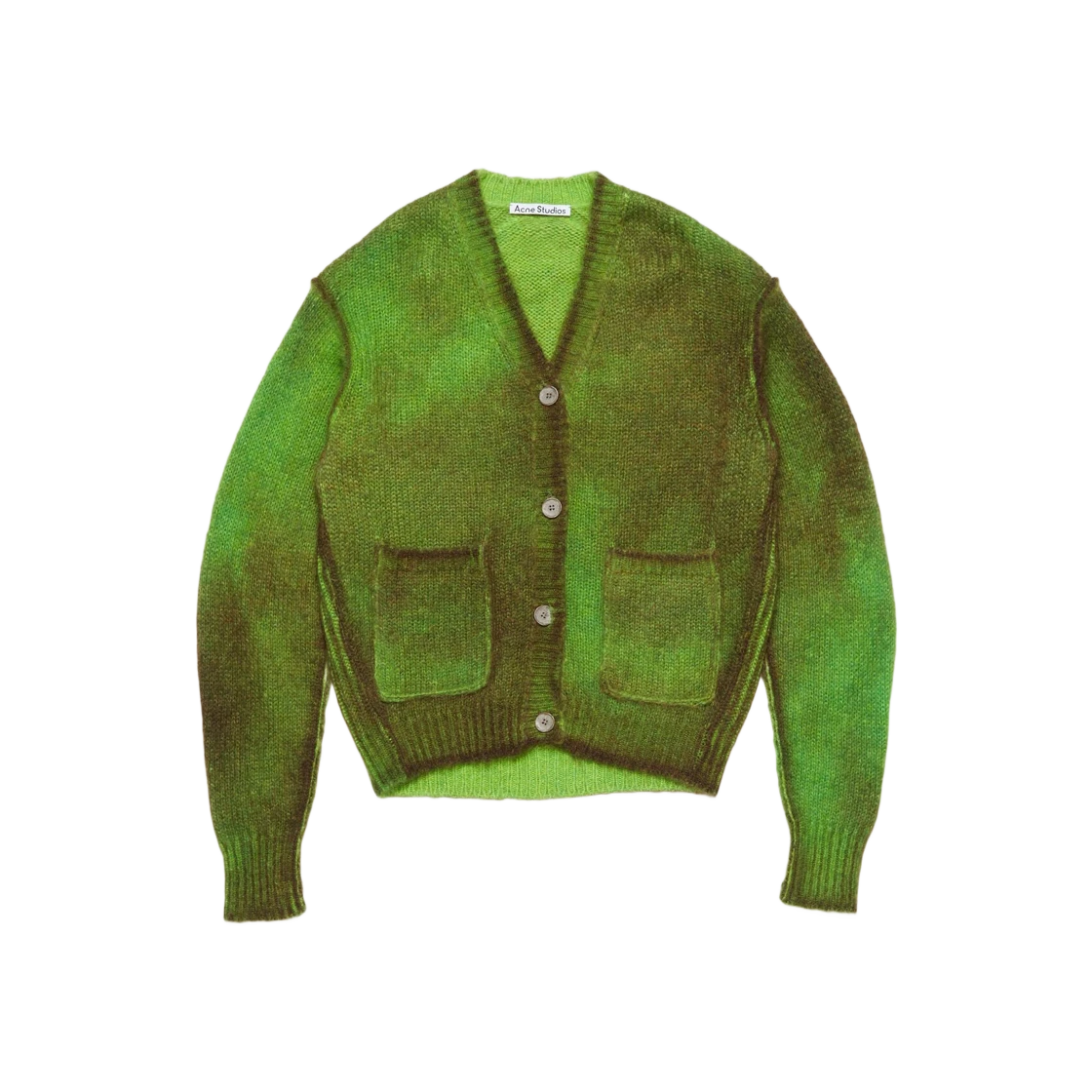 (W) 아크네 스튜디오 가디건 스프레이드 피니시 브라이트 그린 | Acne Studios | KREAM (W) Acne Studios Cardigan Sprayed Finish... 