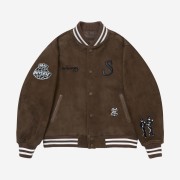 [예약 배송] STU Suede Varsity Jacket Brown